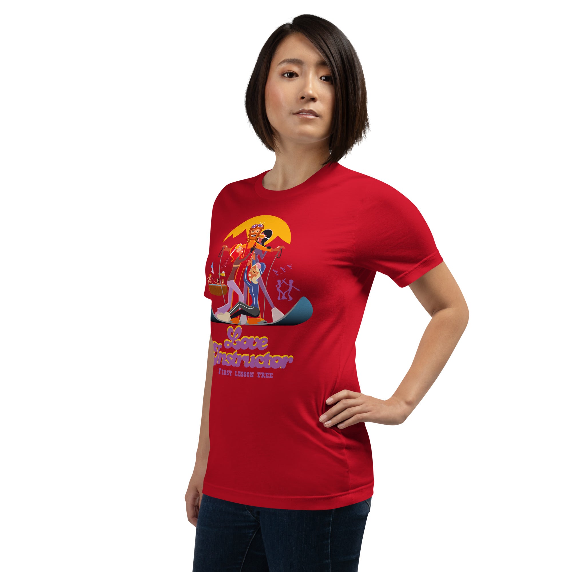 T-shirt en coton unisexe Love instructor First lesson free sur couleurs vives