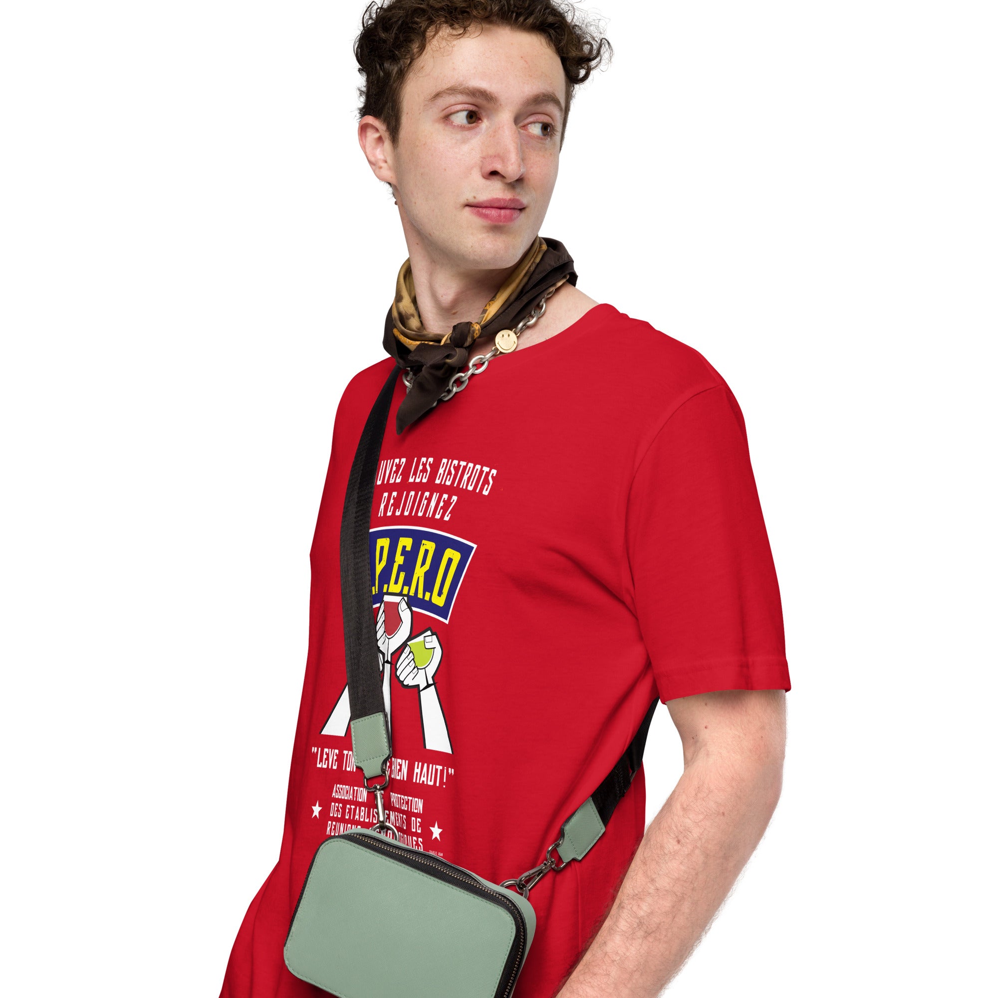 Unisex t-shirt Sauvez les Bistrots, rejoignez l'Apéro on bright colors