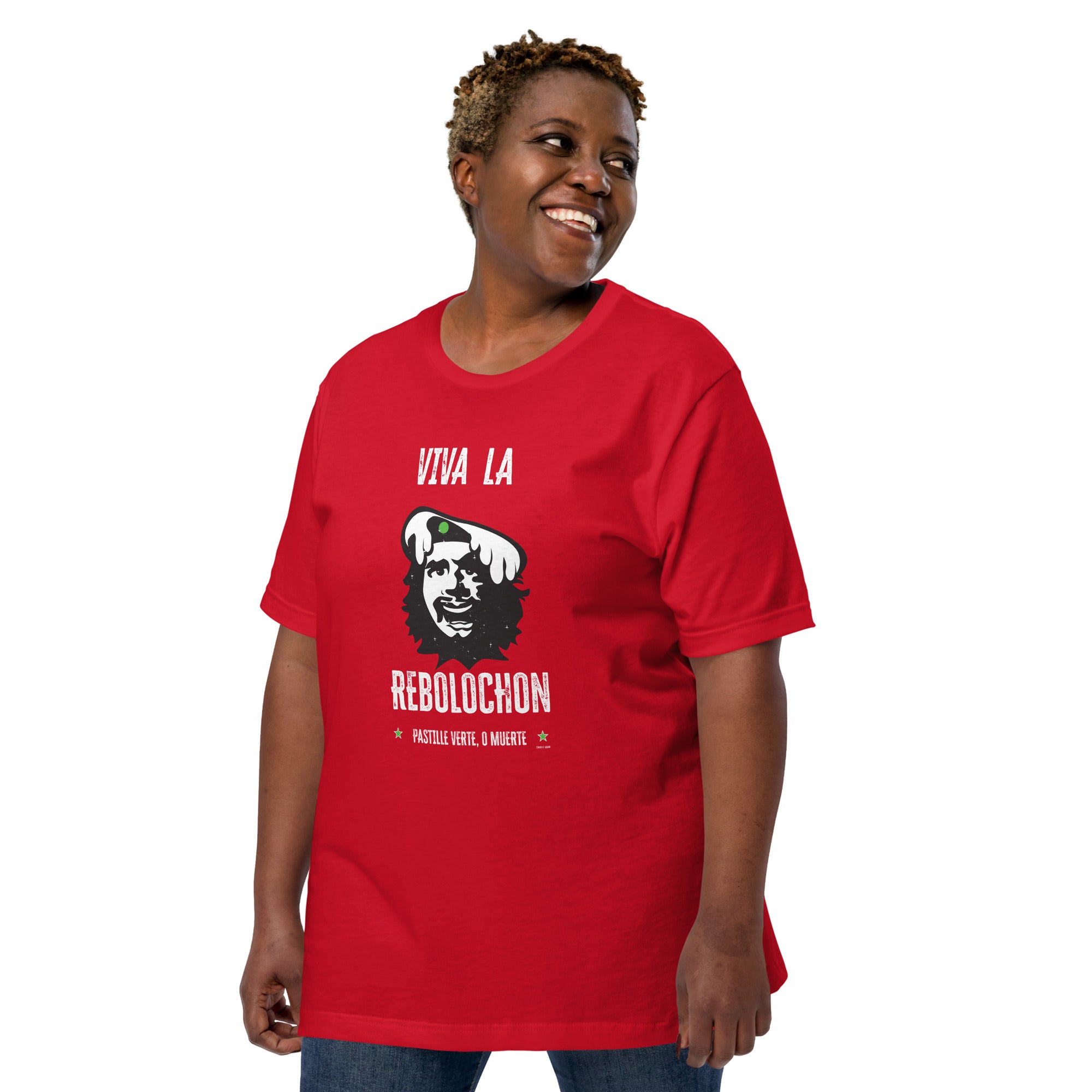T-shirt en coton unisexe Viva la Rebolochon sur couleurs vives