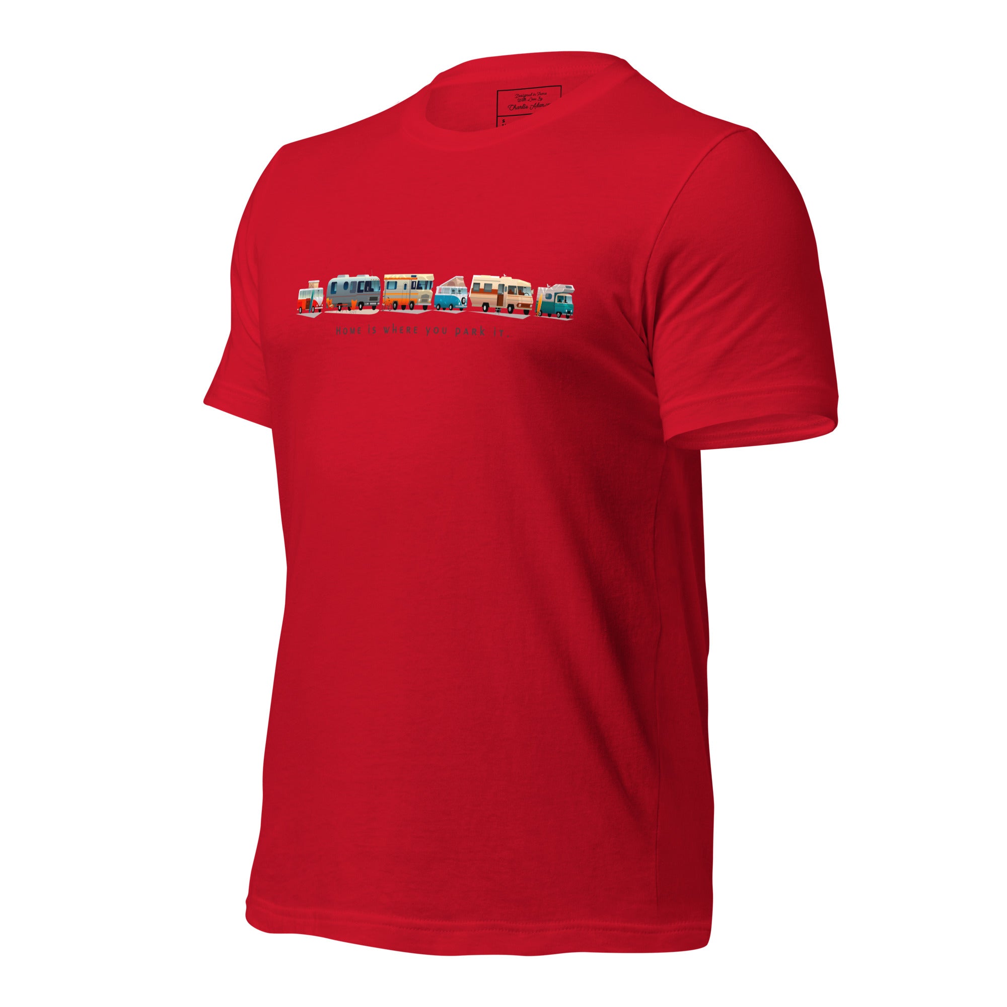 Unisex cotton t-shirt Vintage Campers on bright colors