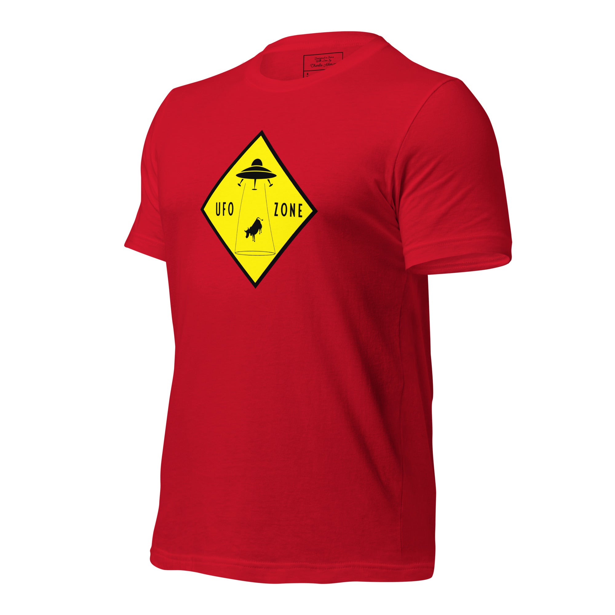 Unisex cotton t-shirt UFO Zone on bright colors