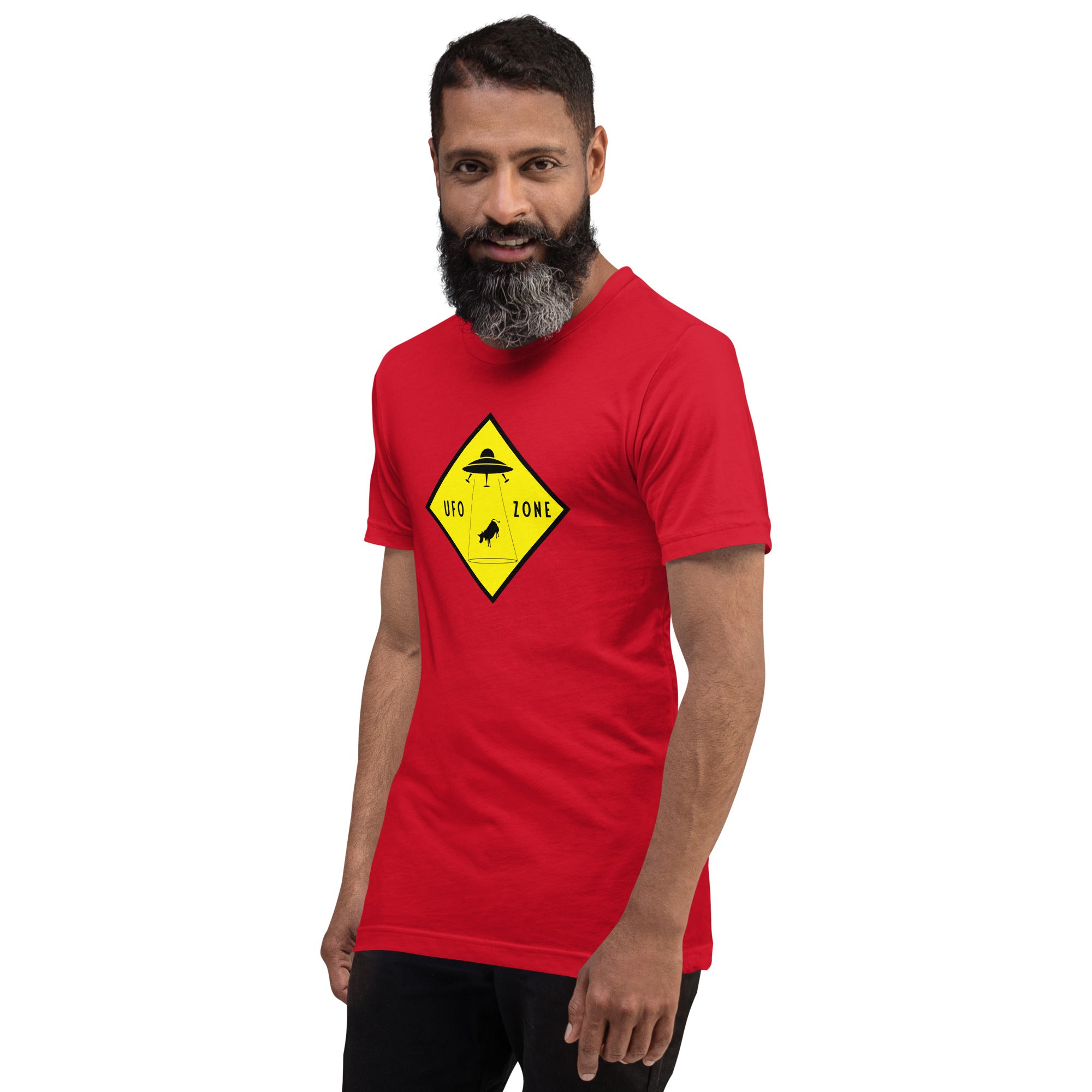 Unisex cotton t-shirt UFO Zone on bright colors