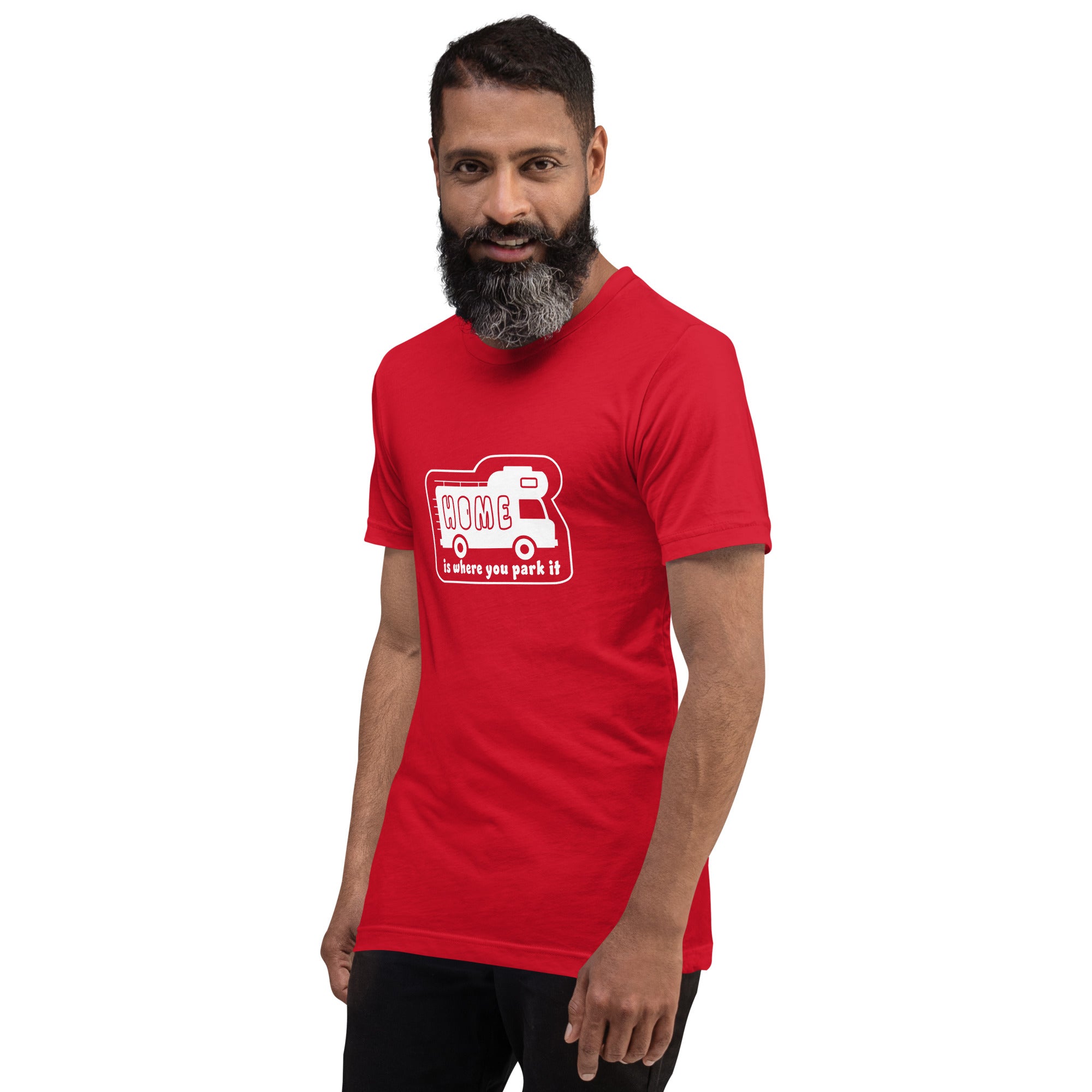 Unisex cotton t-shirt Bold Camper Van on bright colors
