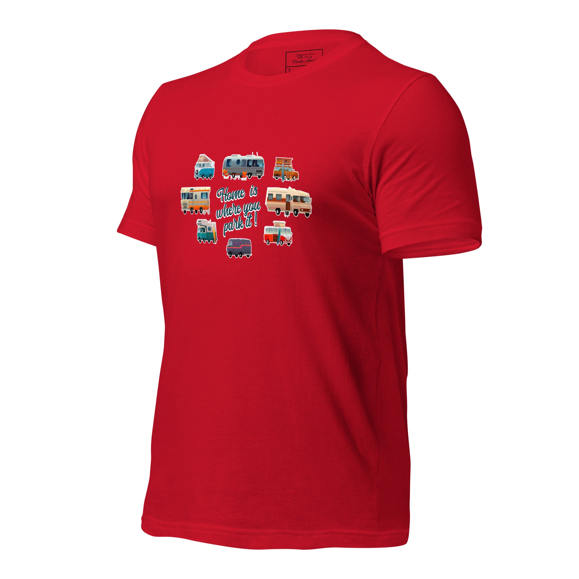 T-shirt en coton unisexe Square Vintage Campers sur couleurs vives