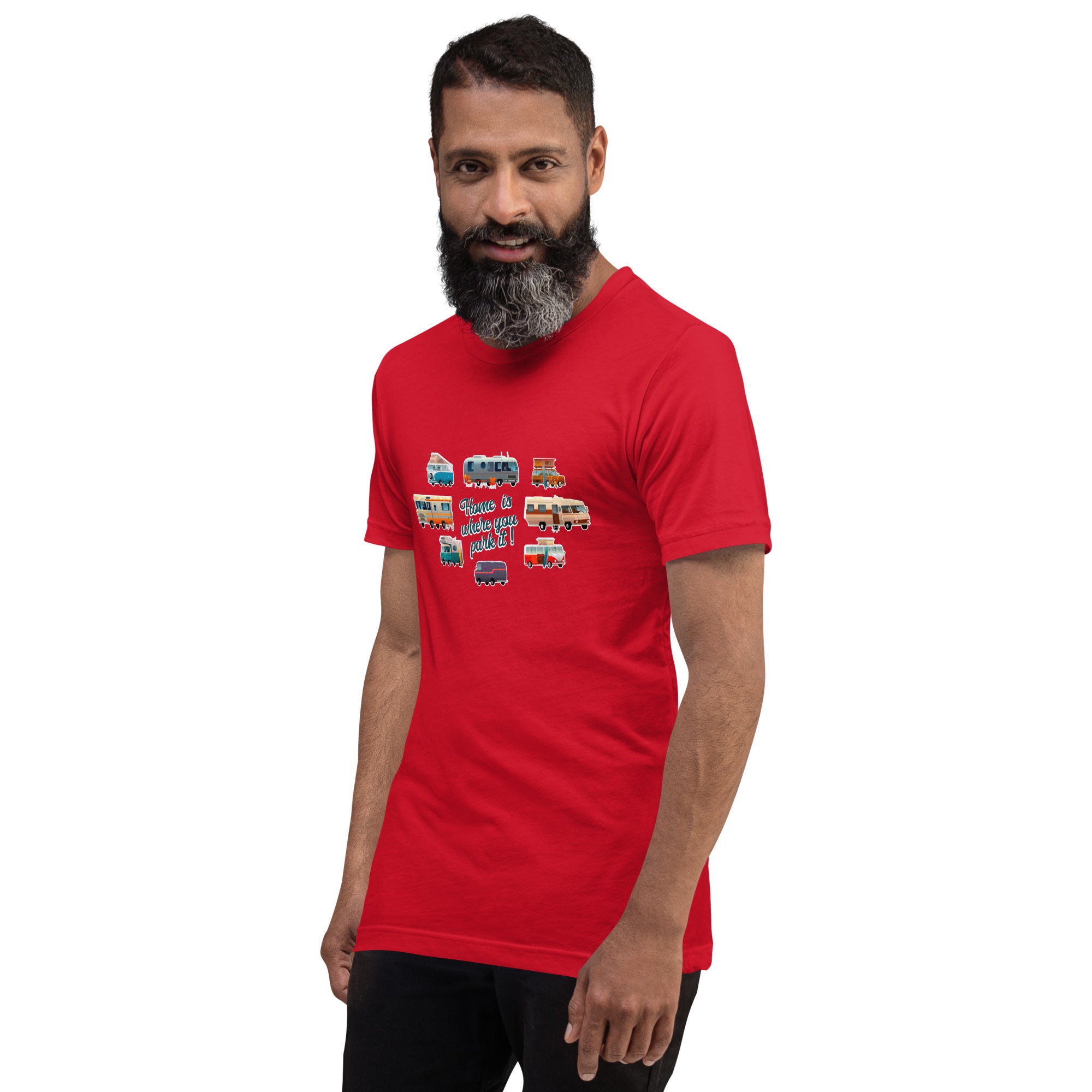 T-shirt en coton unisexe Square Vintage Campers sur couleurs vives