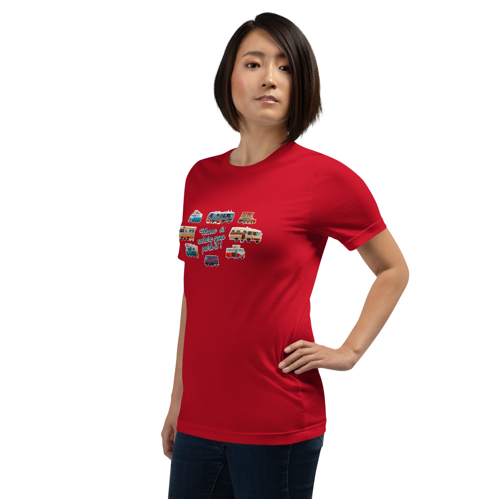T-shirt en coton unisexe Square Vintage Campers sur couleurs vives