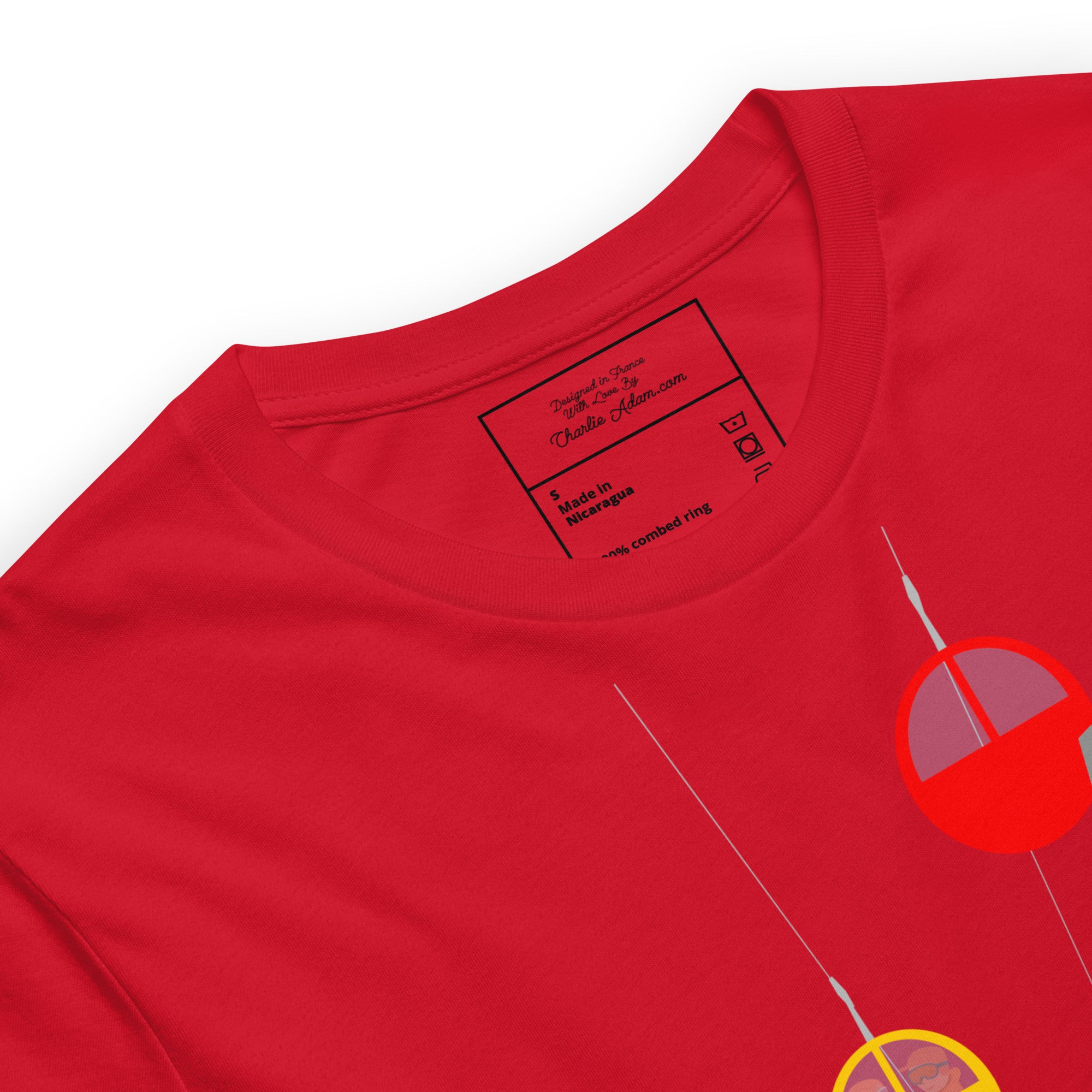 T-shirt en coton unisexe Gondolas in the mist sur couleurs vives