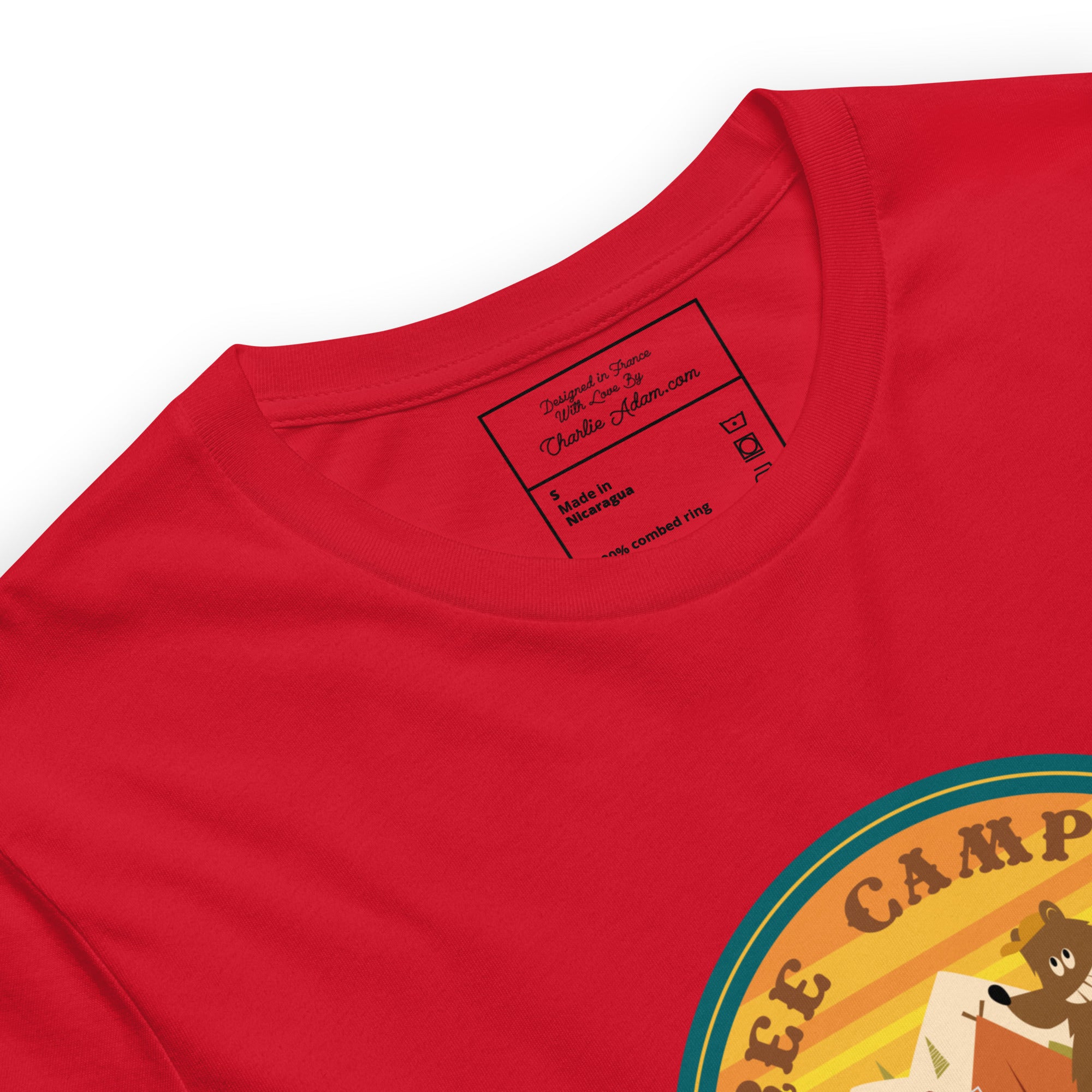 Unisex cotton t-shirt Free Camping is not a Crime on bright colors