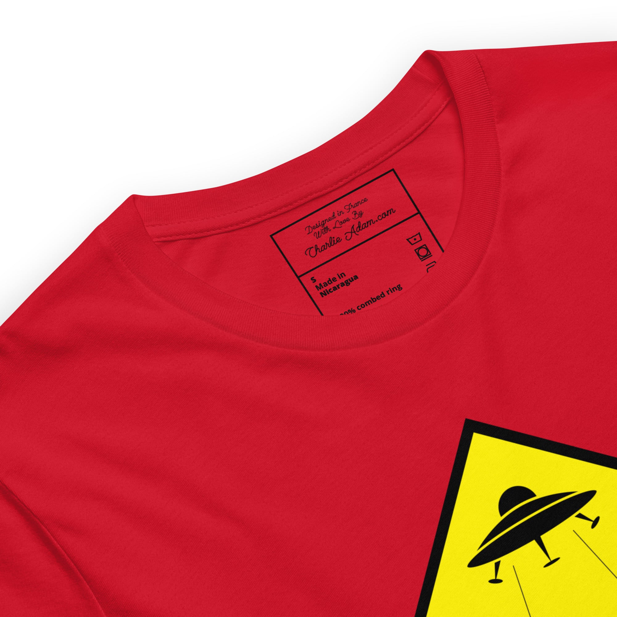 Unisex cotton t-shirt UFO Zone on bright colors