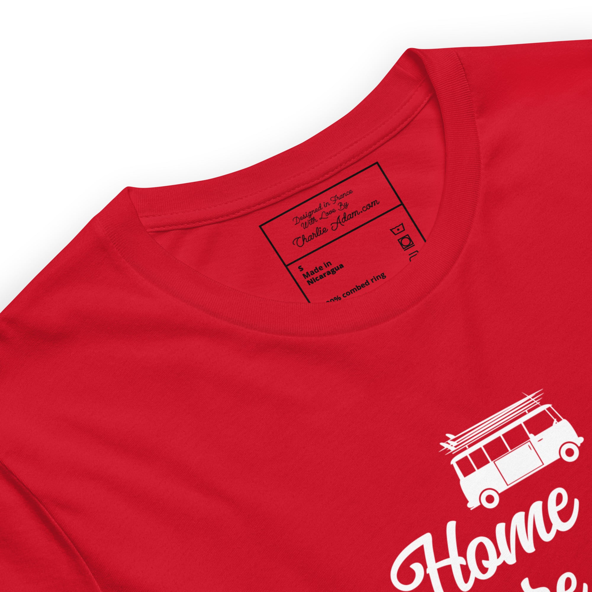 T-shirt en coton unisexe White Surf Combi sur couleurs vives