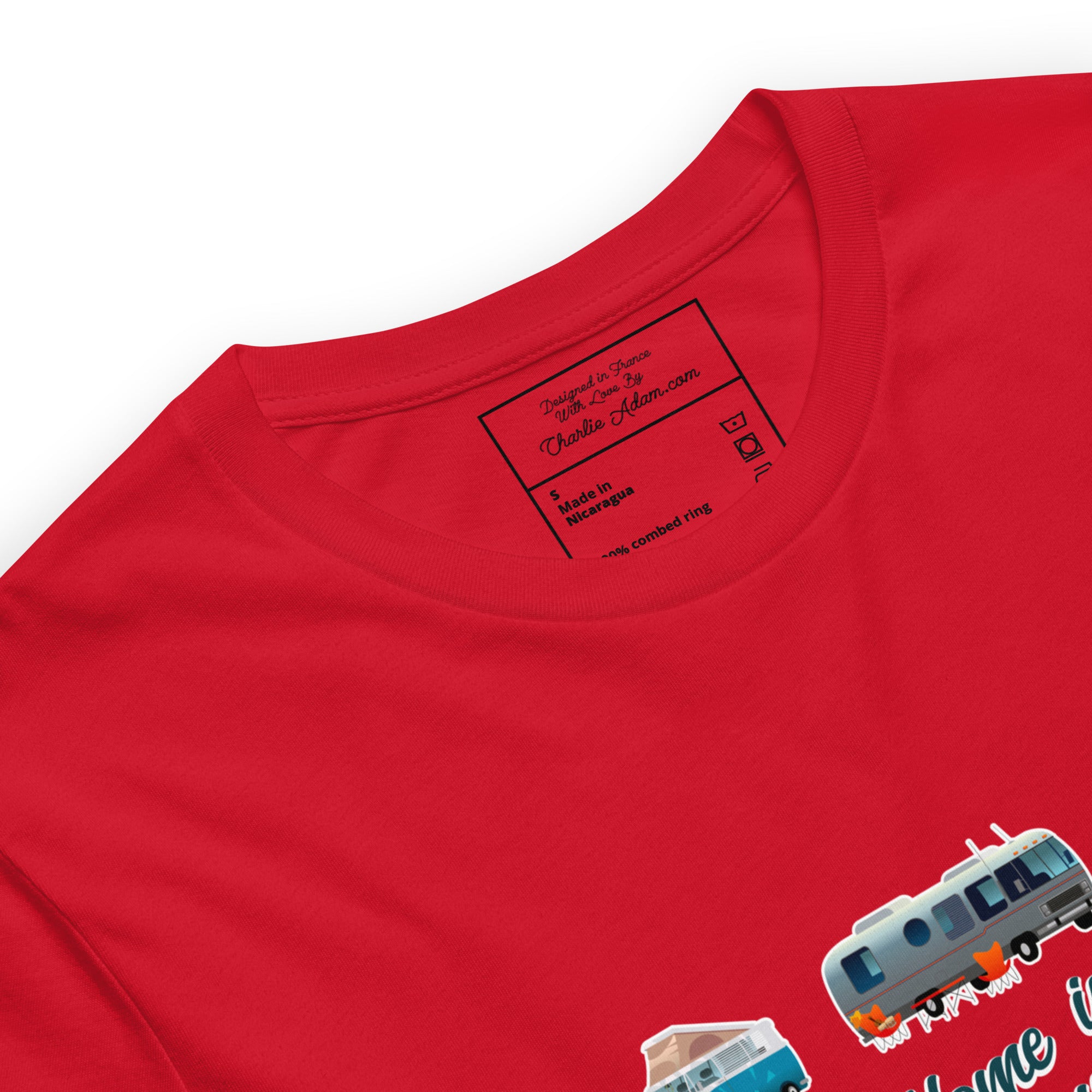 T-shirt en coton unisexe Square Vintage Campers sur couleurs vives