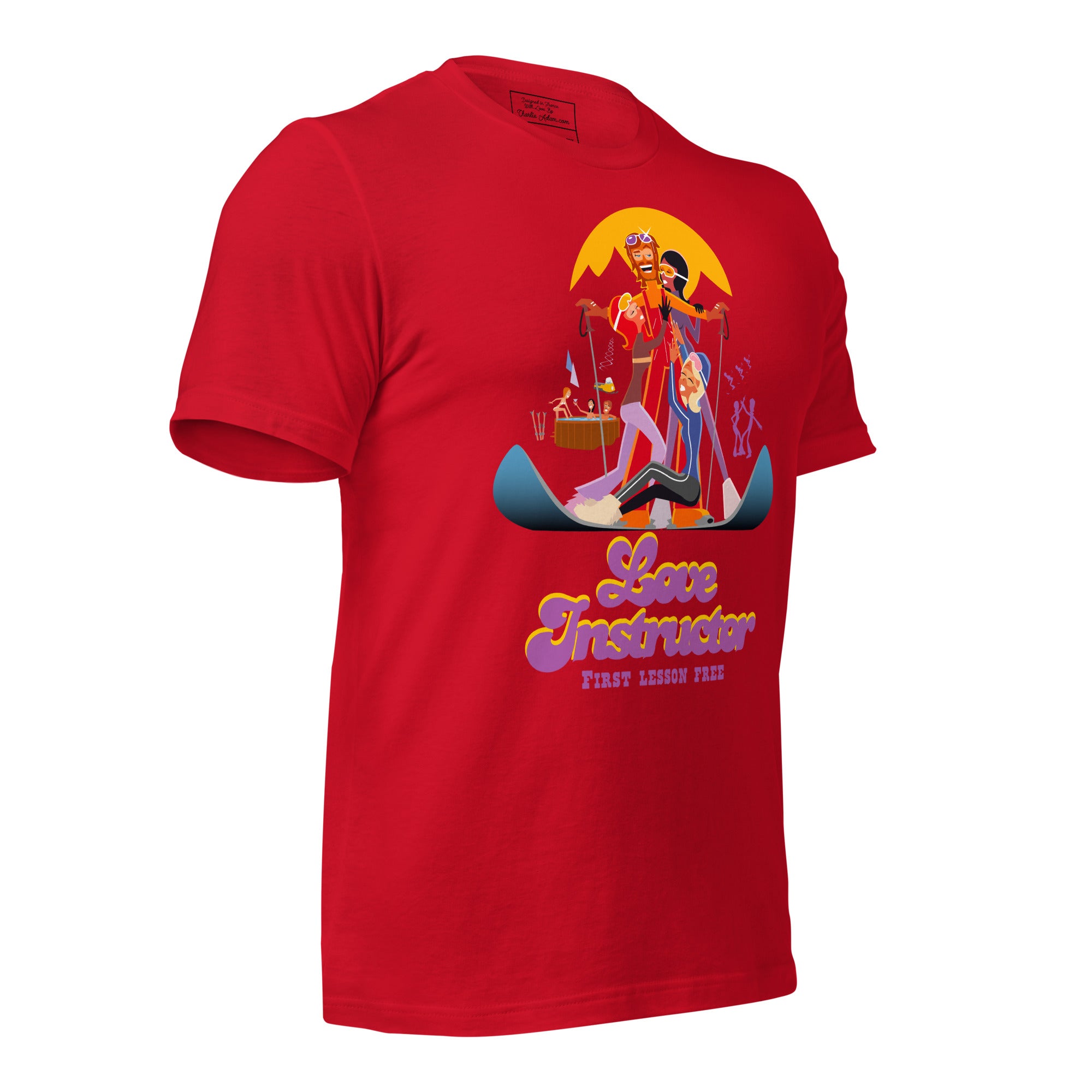 T-shirt en coton unisexe Love instructor First lesson free sur couleurs vives