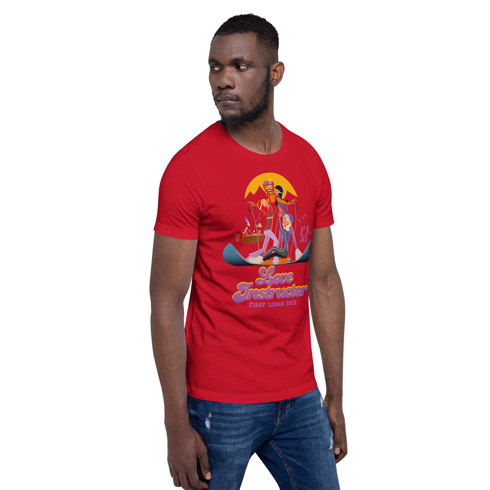 T-shirt en coton unisexe Love instructor First lesson free sur couleurs vives