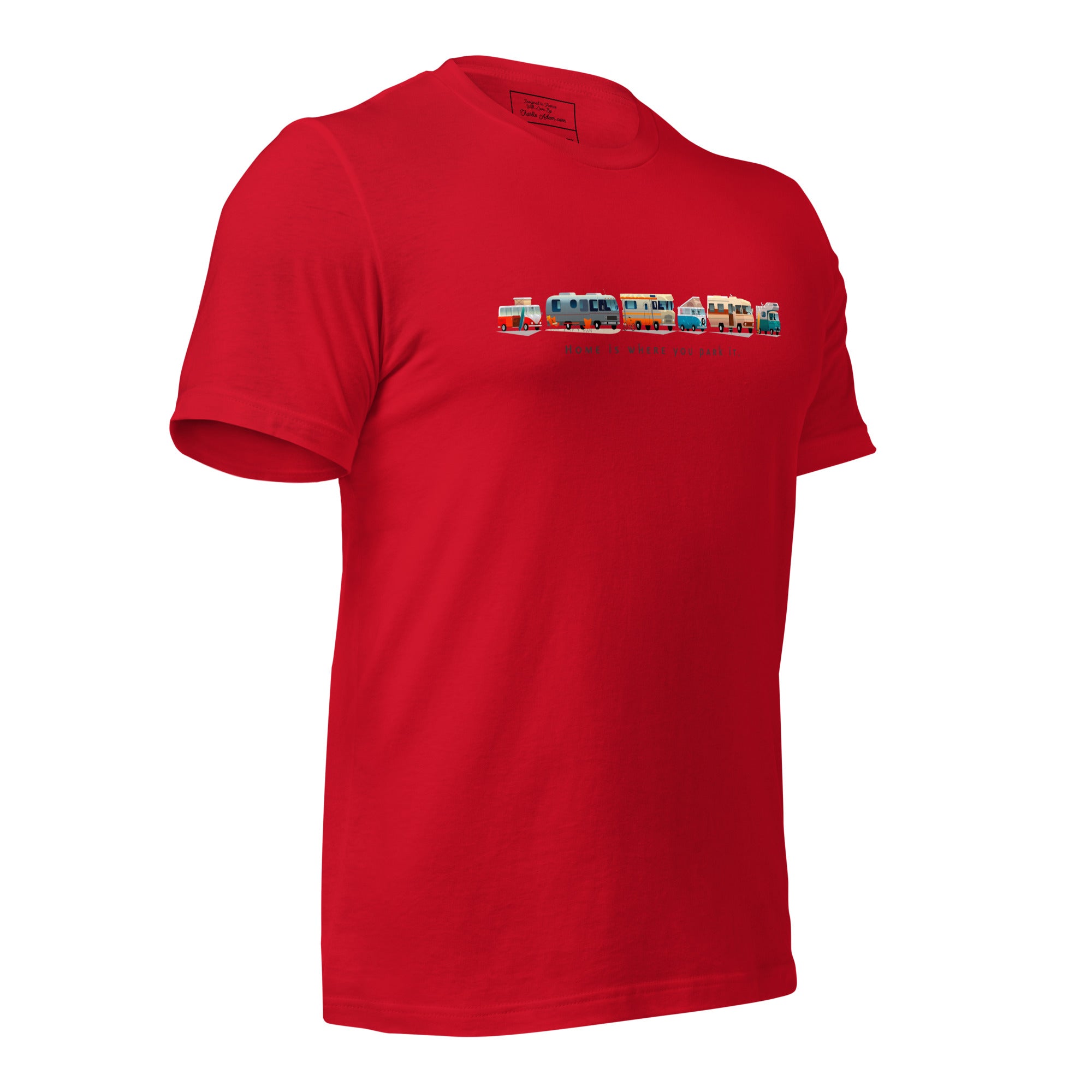 Unisex cotton t-shirt Vintage Campers on bright colors