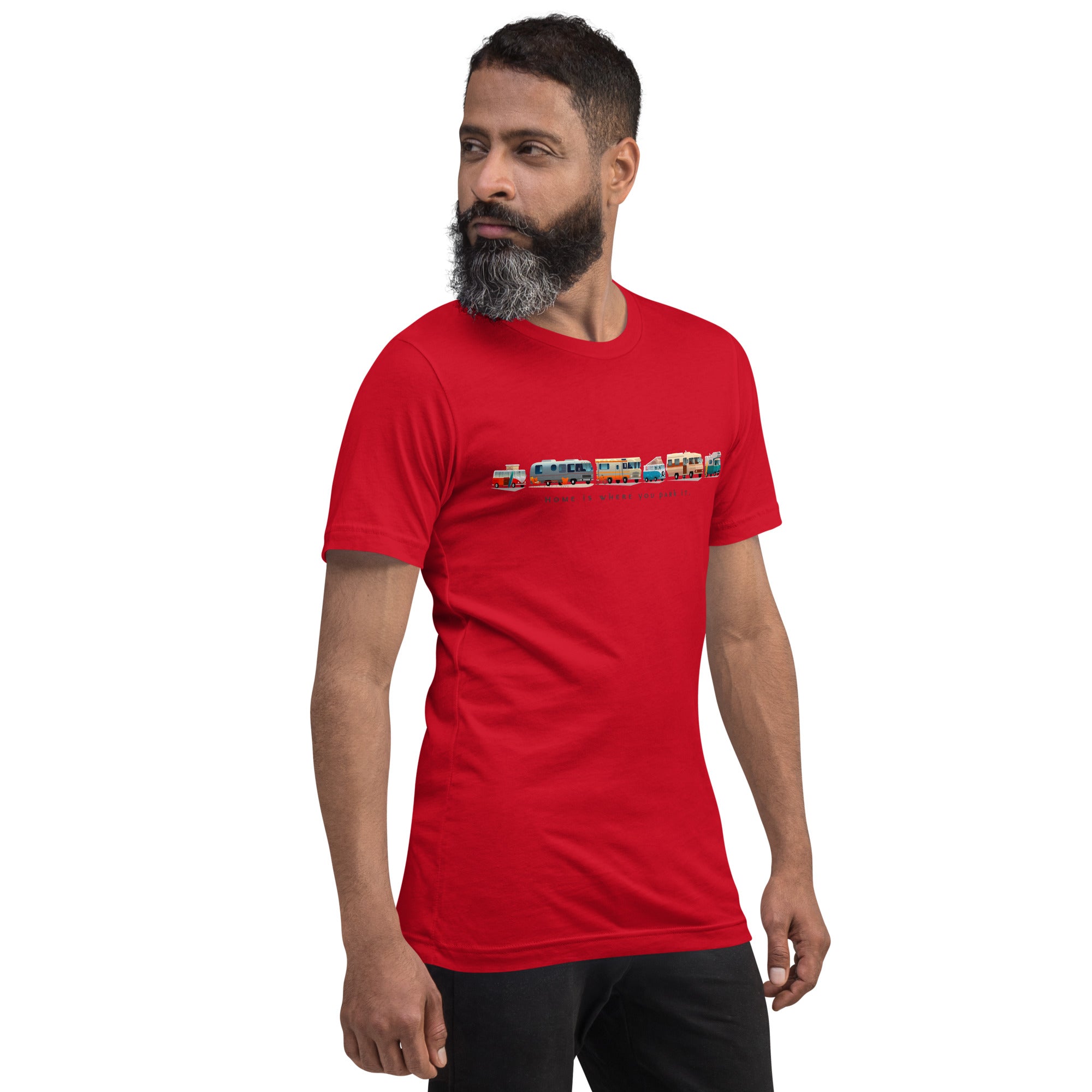 Unisex cotton t-shirt Vintage Campers on bright colors