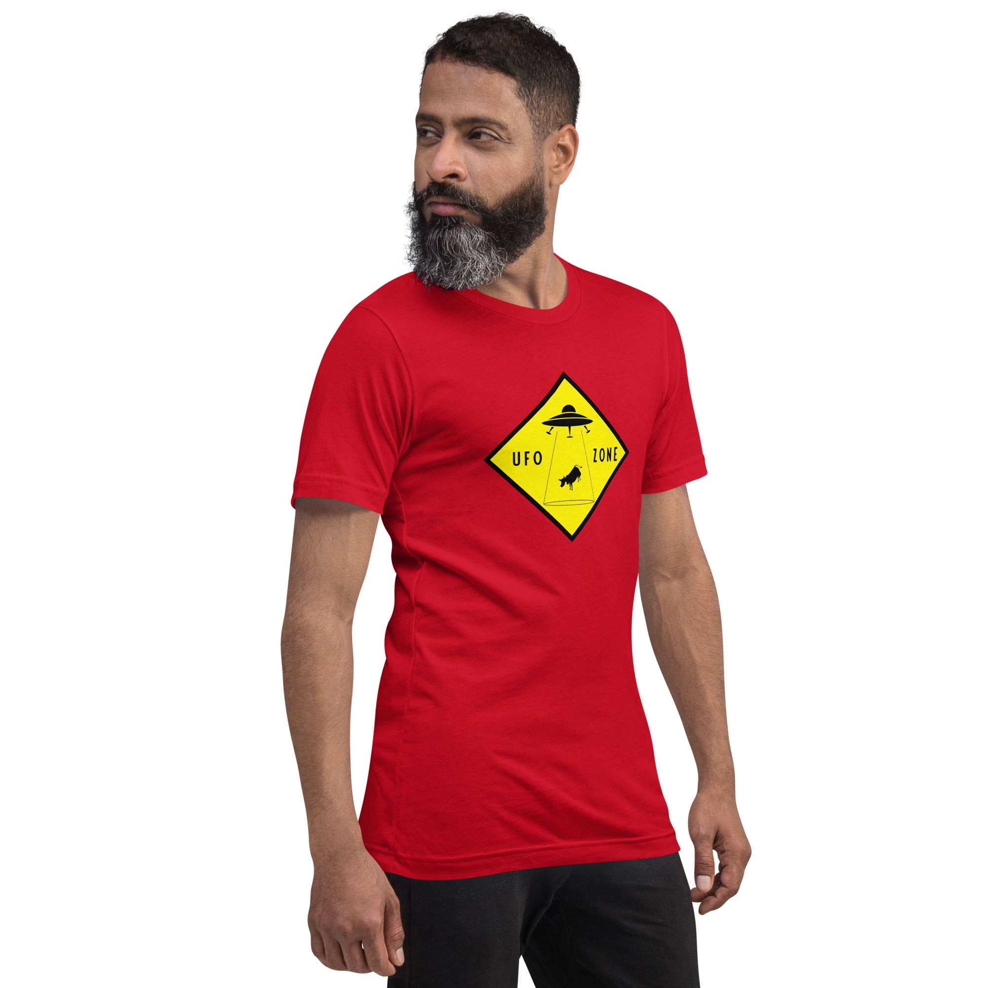 Unisex cotton t-shirt UFO Zone on bright colors