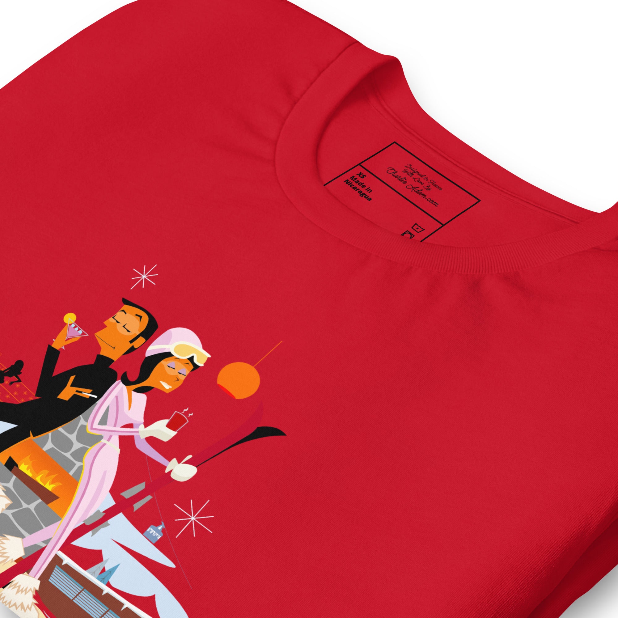 Unisex cotton t-shirt License to Chill Mission Après-Ski on bright colors