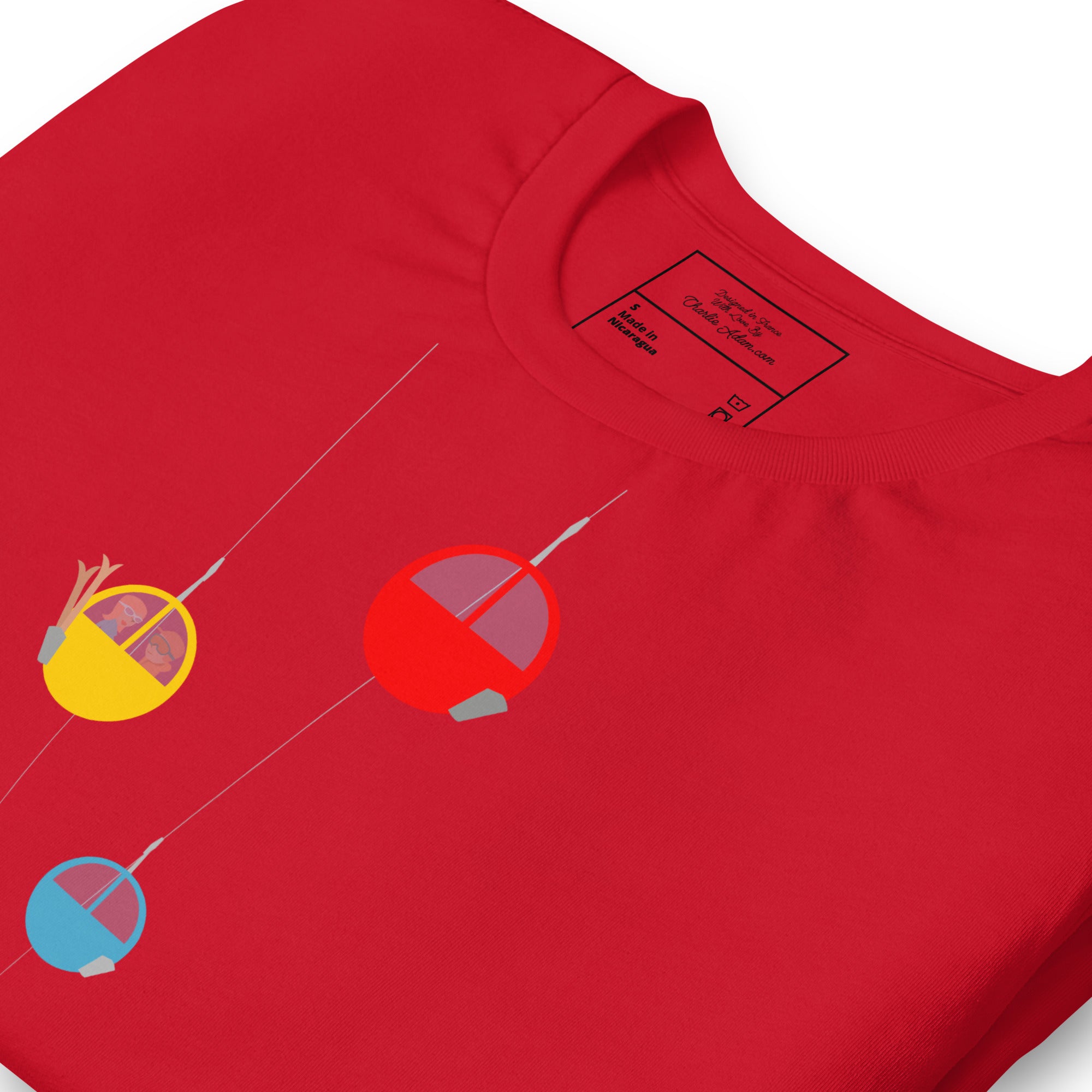 T-shirt en coton unisexe Gondolas in the mist sur couleurs vives