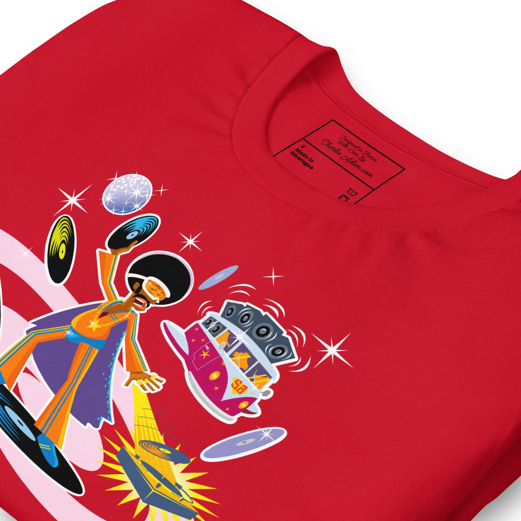 Unisex cotton t-shirt Superboogieman saves the Party on bright colors