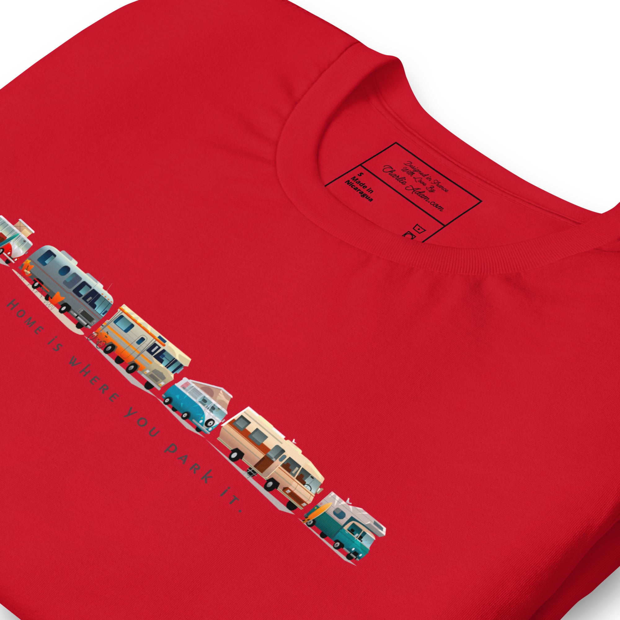 Unisex cotton t-shirt Vintage Campers on bright colors
