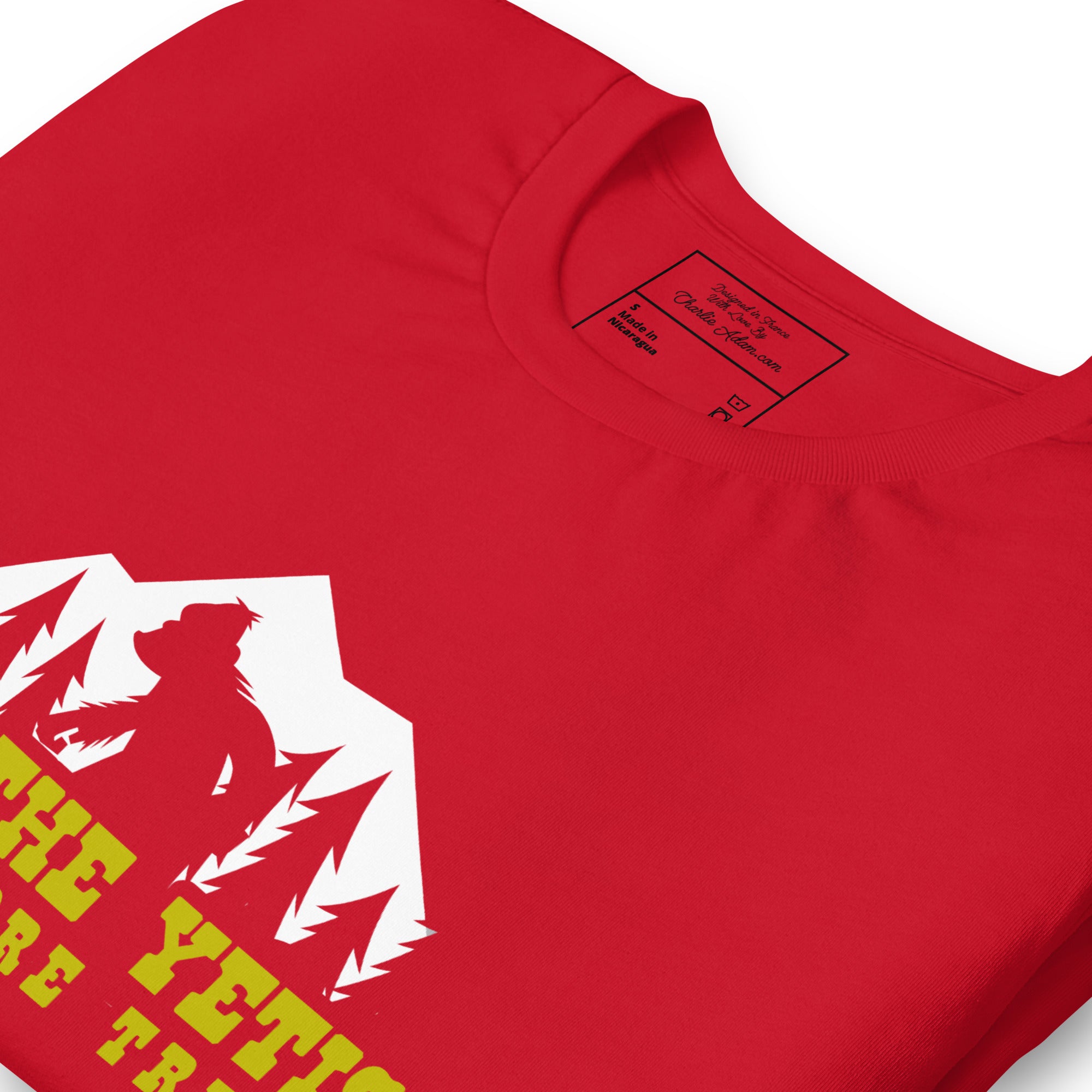 Unisex cotton t-shirt Save the Yetis Plant more Trees on bright colors (front & back)