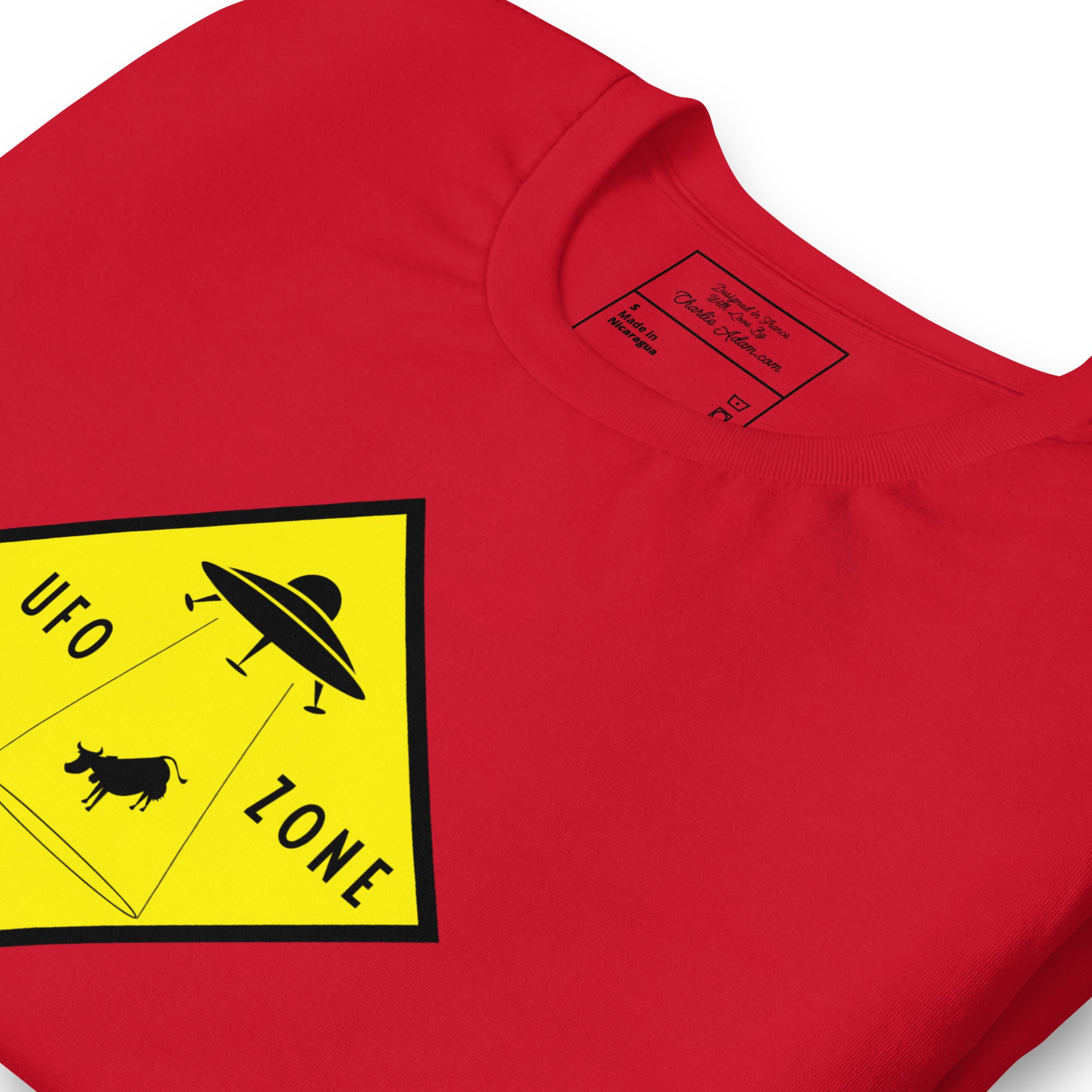Unisex cotton t-shirt UFO Zone on bright colors