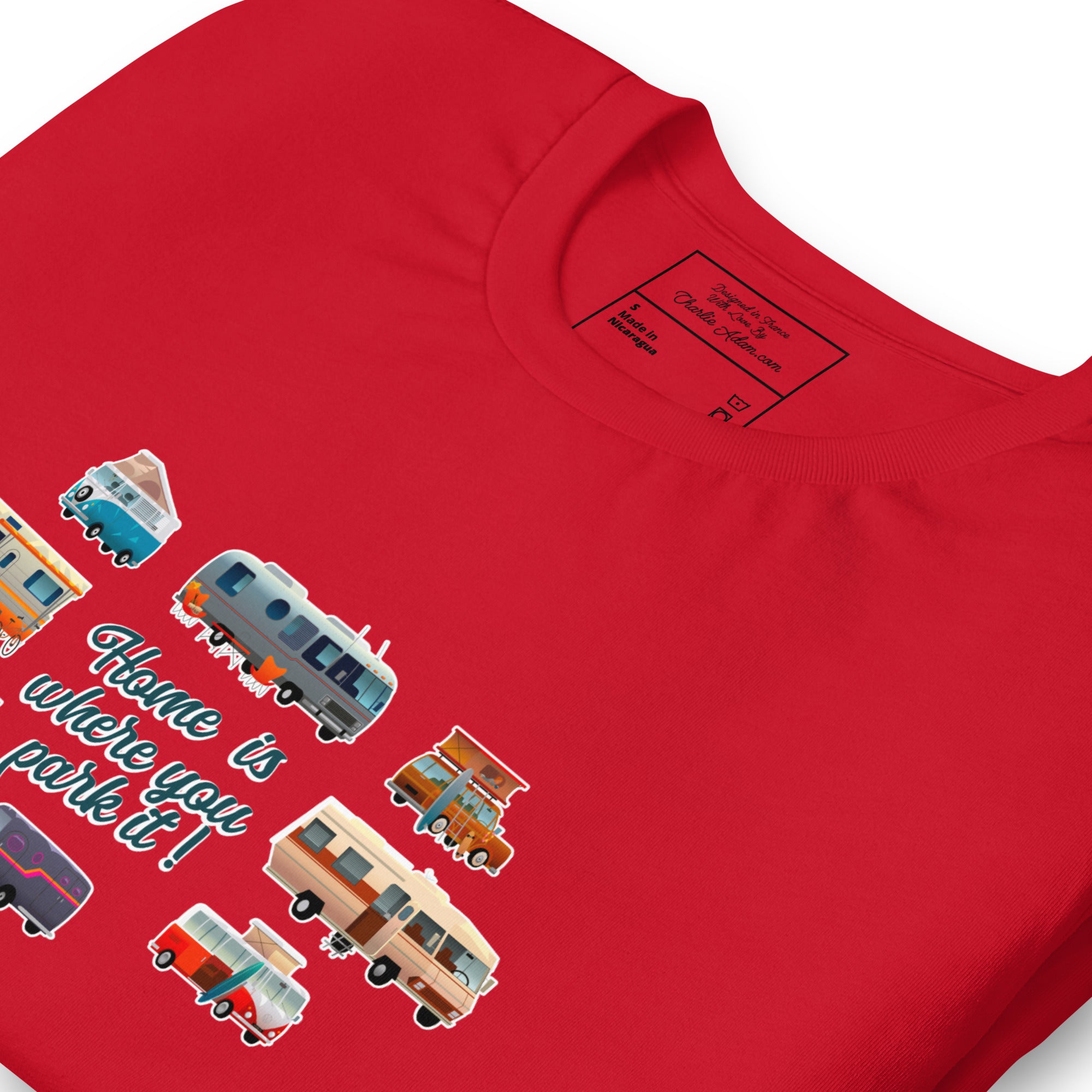 T-shirt en coton unisexe Square Vintage Campers sur couleurs vives