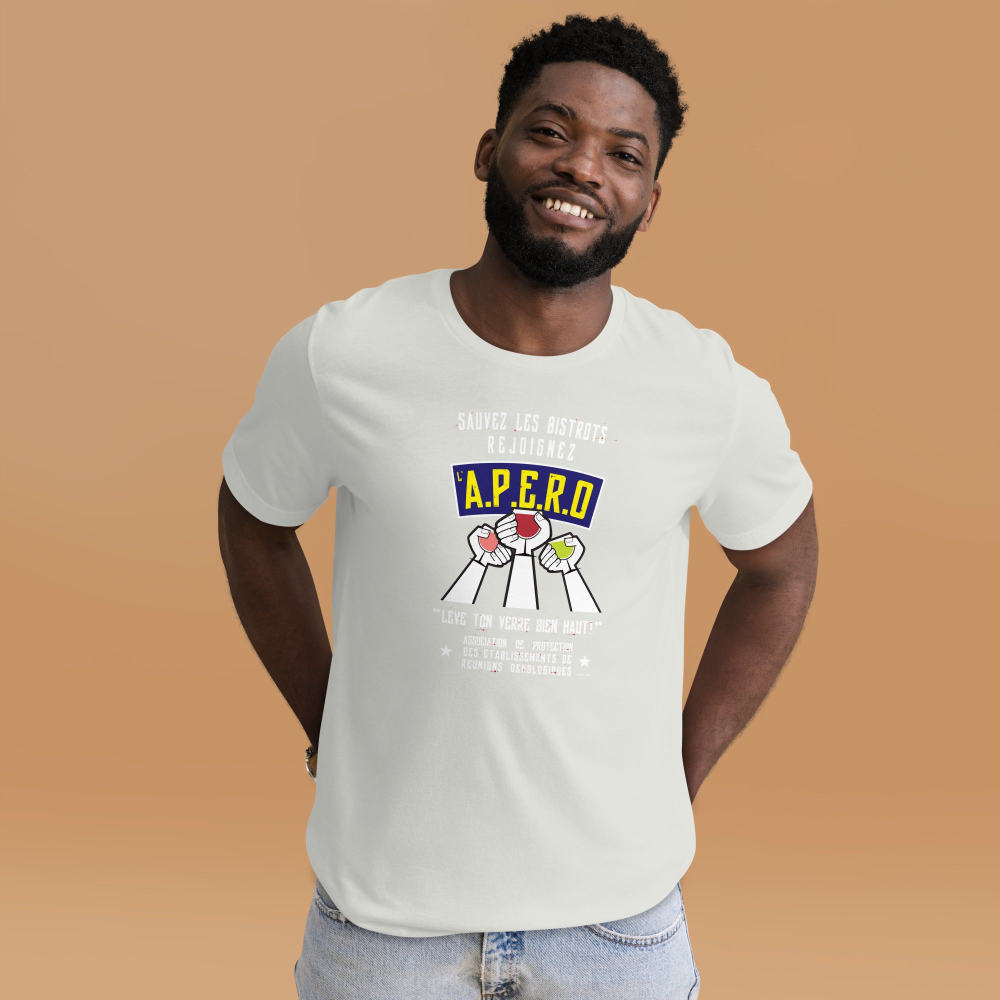 Unisex t-shirt Sauvez les Bistrots, rejoignez l'Apéro on light colors