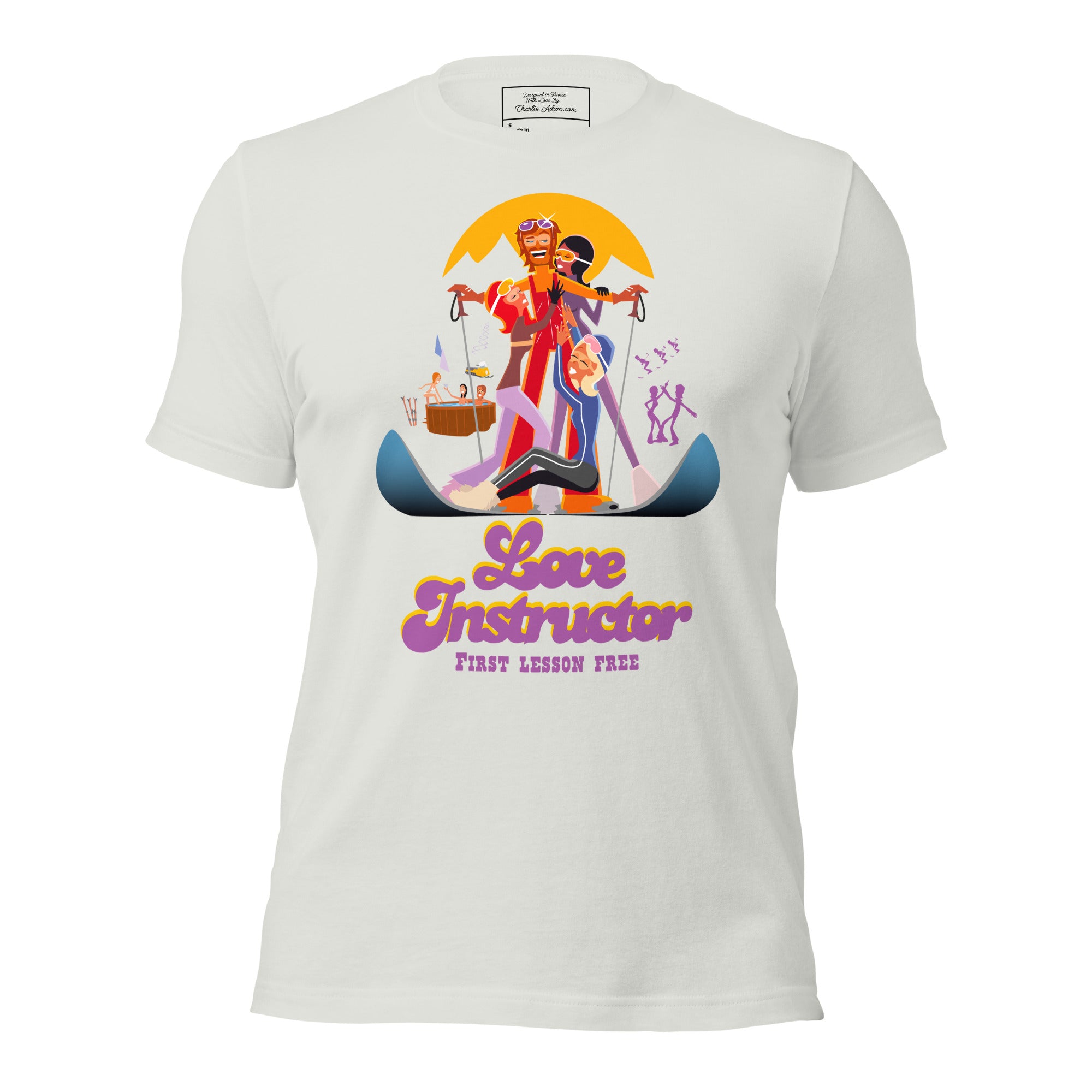 T-shirt en coton unisexe Love instructor First lesson free sur couleurs claires
