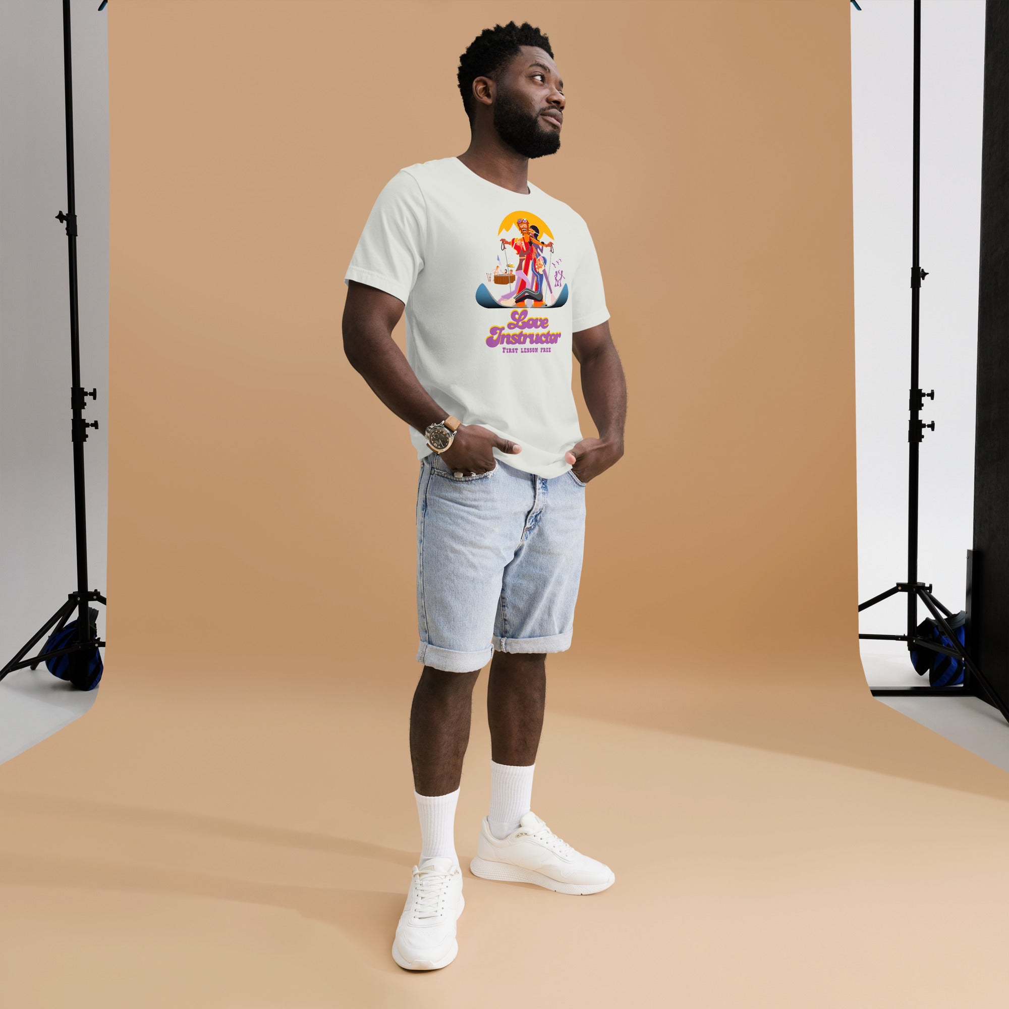T-shirt en coton unisexe Love instructor First lesson free sur couleurs claires