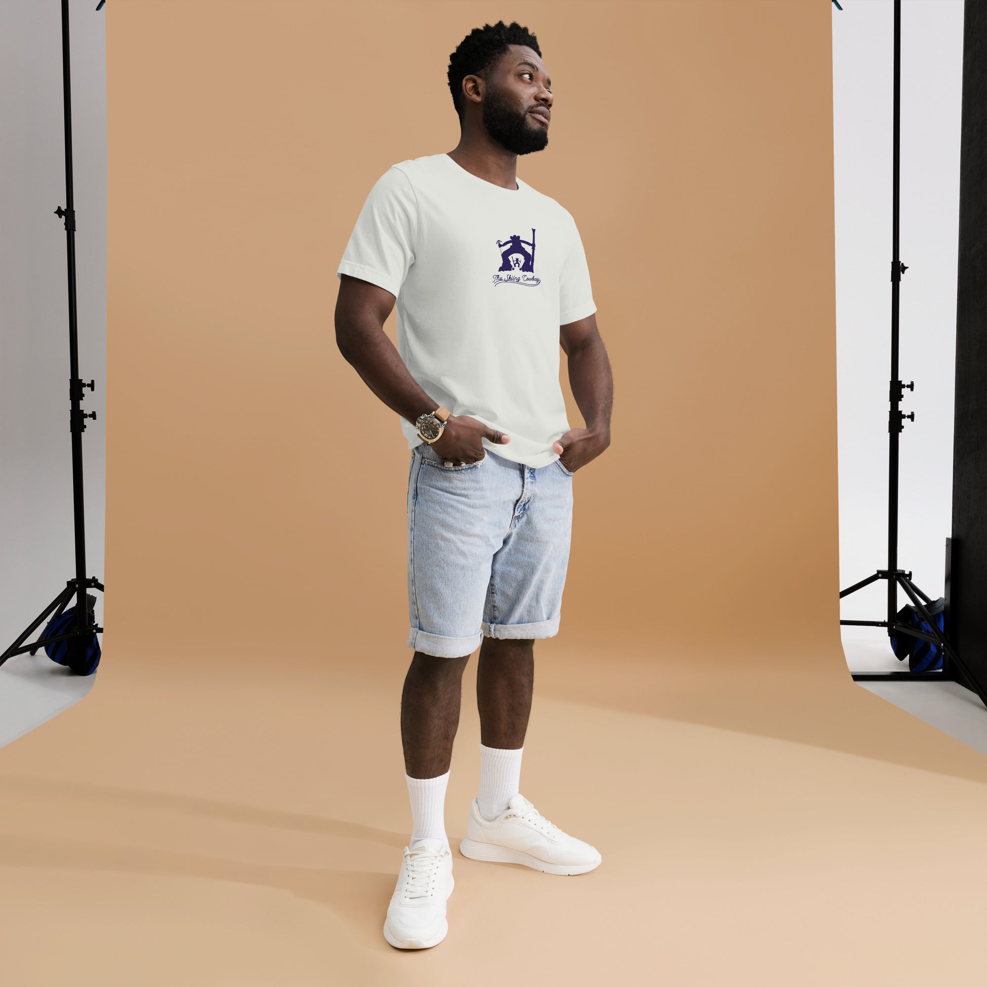 T-shirt en coton unisexe Ski Fight at OK Corral Silhouette sur couleurs claires