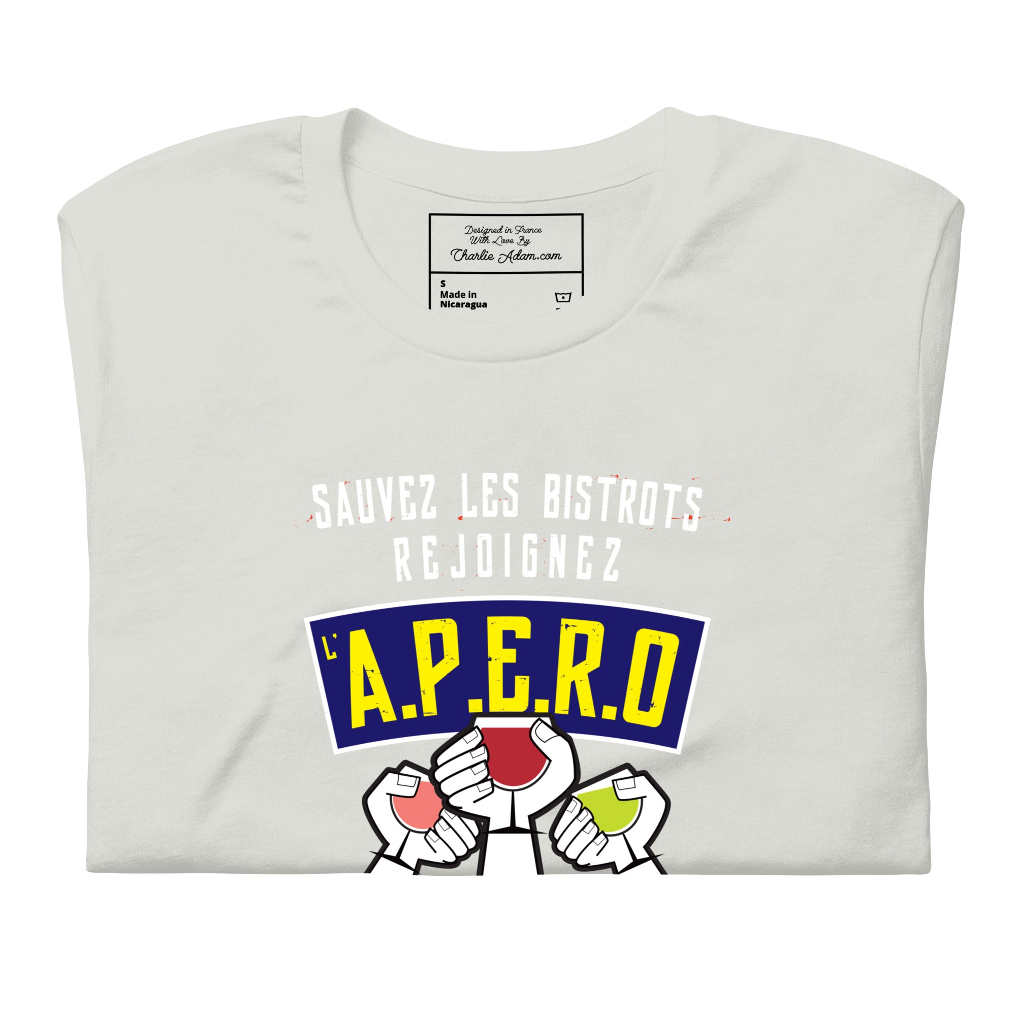 Unisex t-shirt Sauvez les Bistrots, rejoignez l'Apéro on light colors