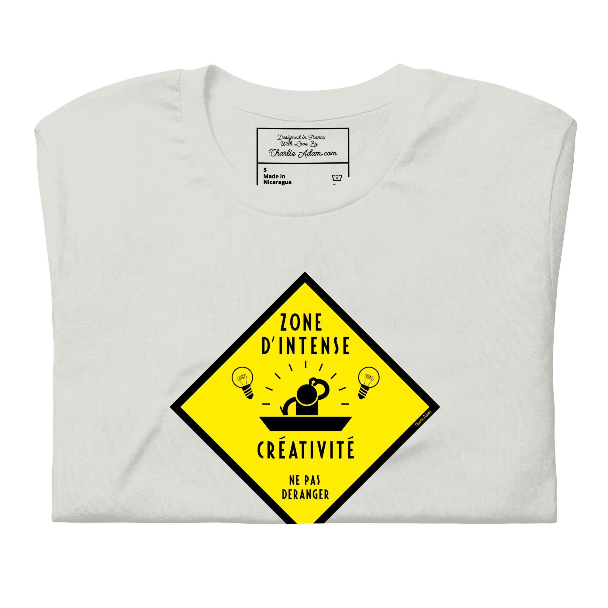 Unisex cotton t-shirt Zone d'intense créativité, Ne pas déranger on light colors