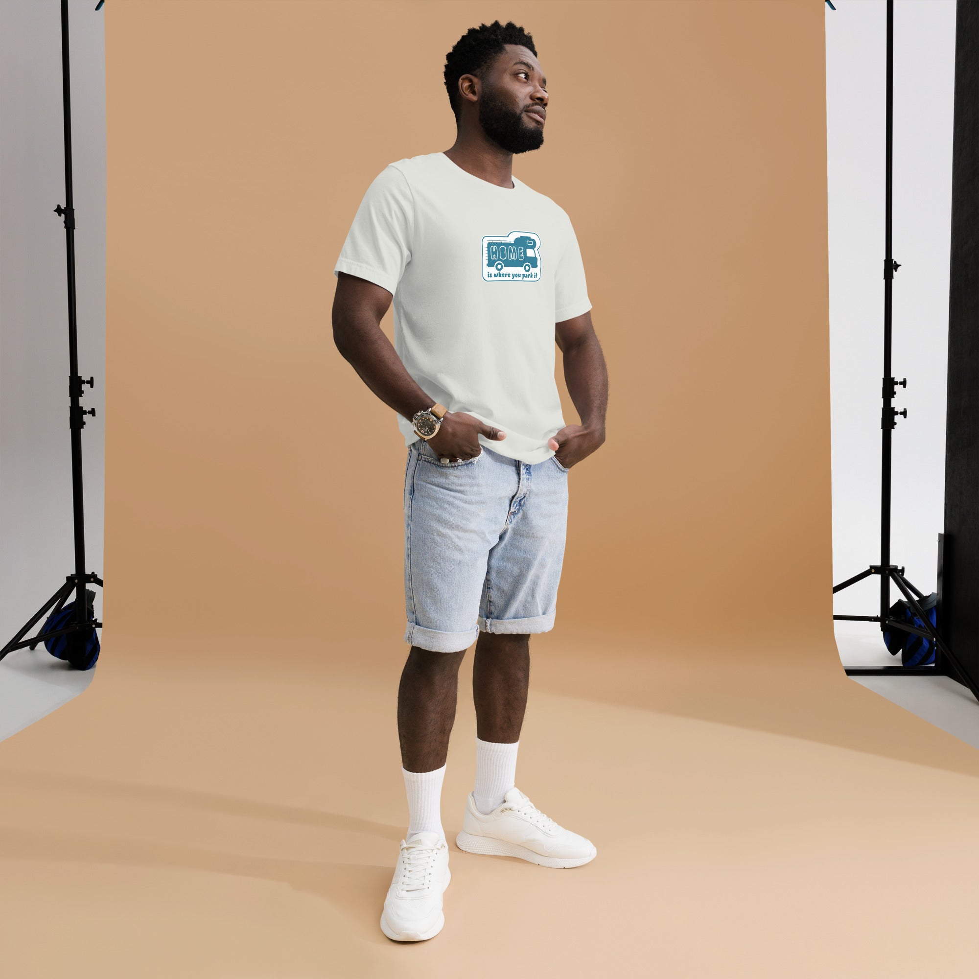 Unisex cotton t-shirt Bold Camper Van on light colors