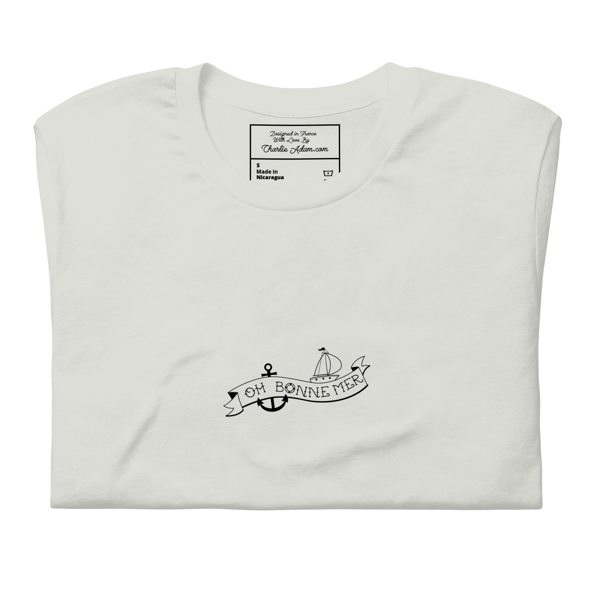 T-shirt en coton unisexe Oh Bonne Mer Tattoo black sur couleurs claires