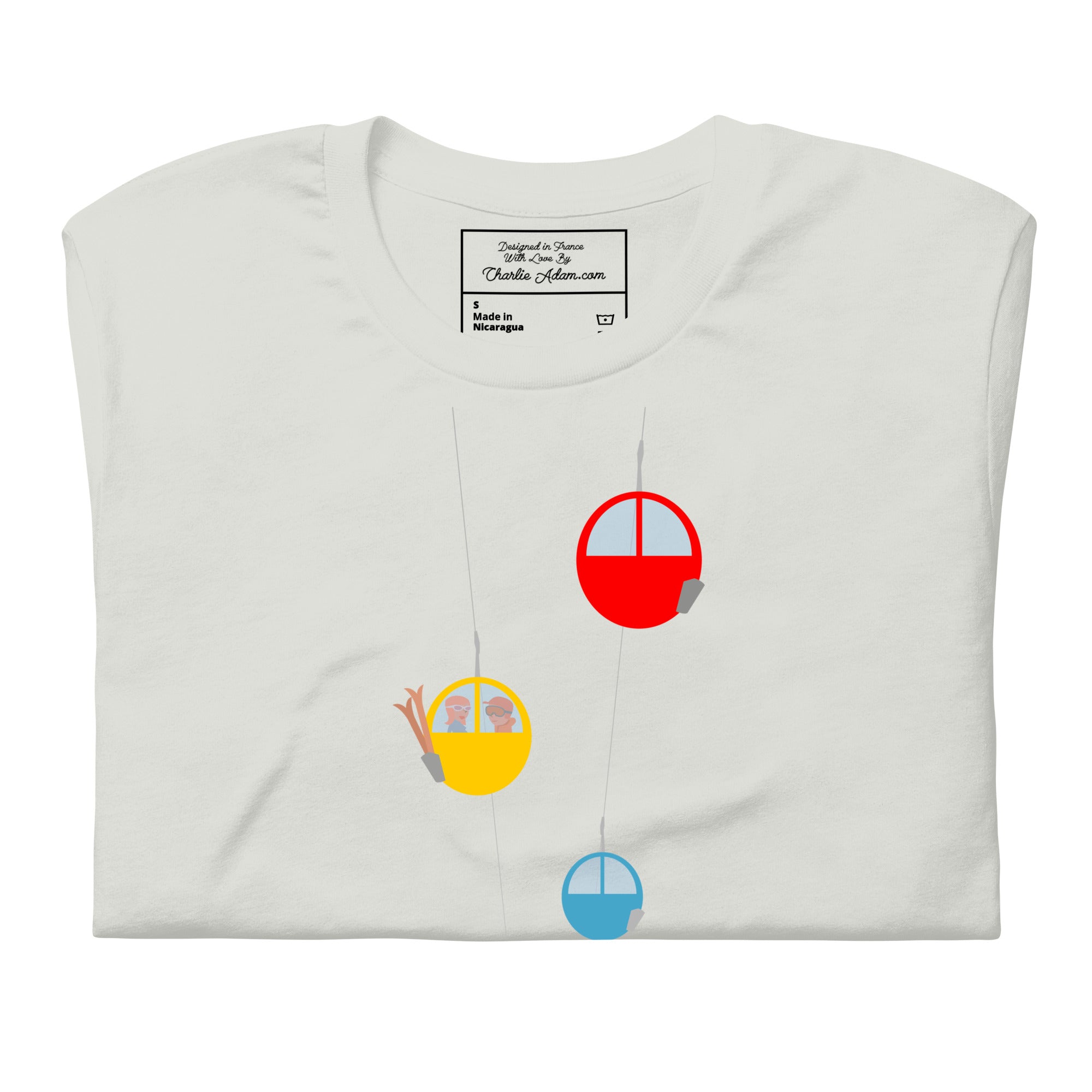 T-shirt en coton unisexe Gondolas in the mist sur couleurs claires
