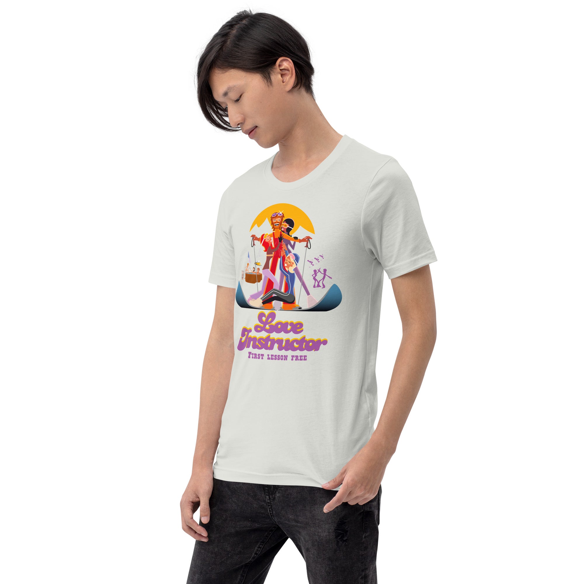 T-shirt en coton unisexe Love instructor First lesson free sur couleurs claires