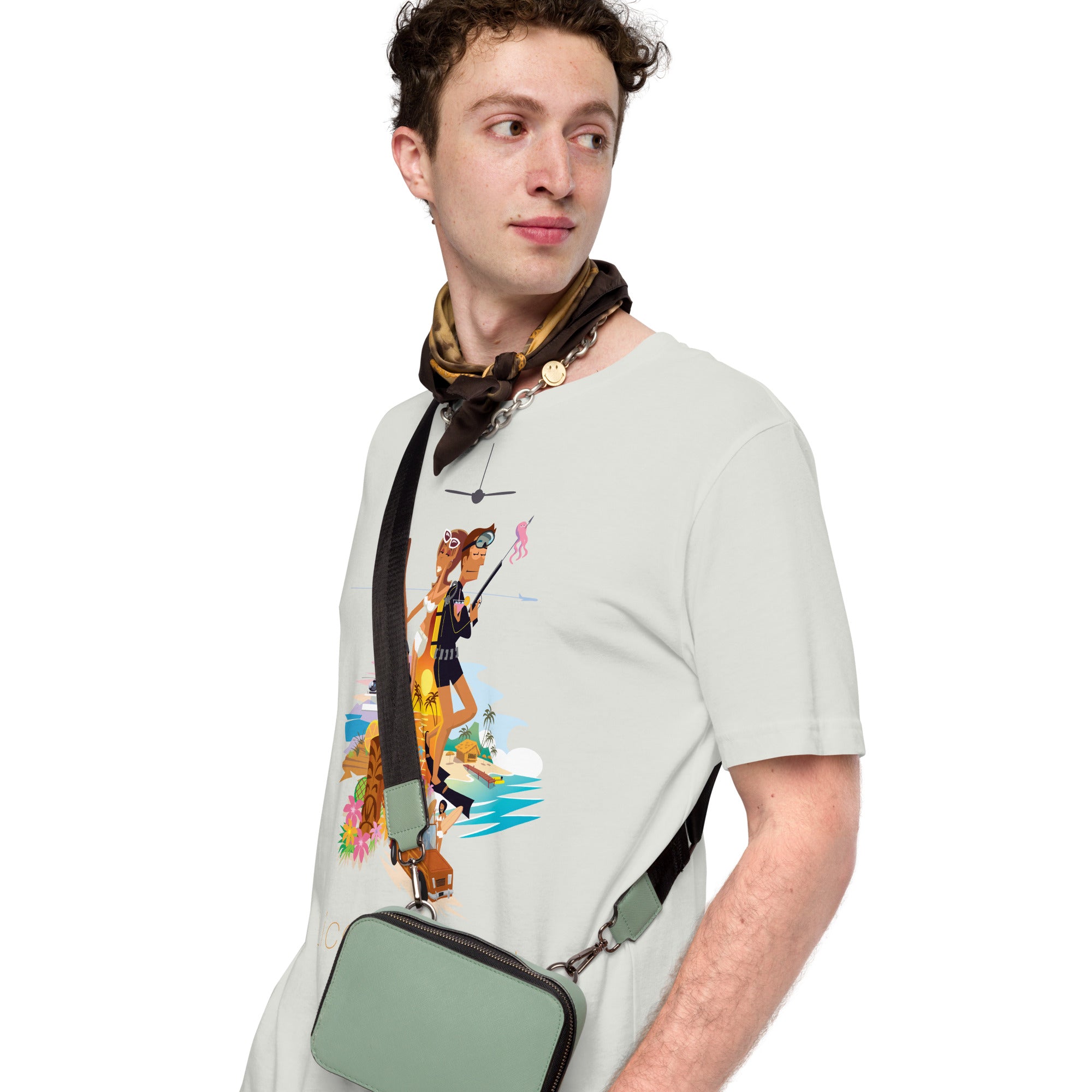 T-shirt en coton unisexe License to Chill Vamos a la playa sur couleurs claires