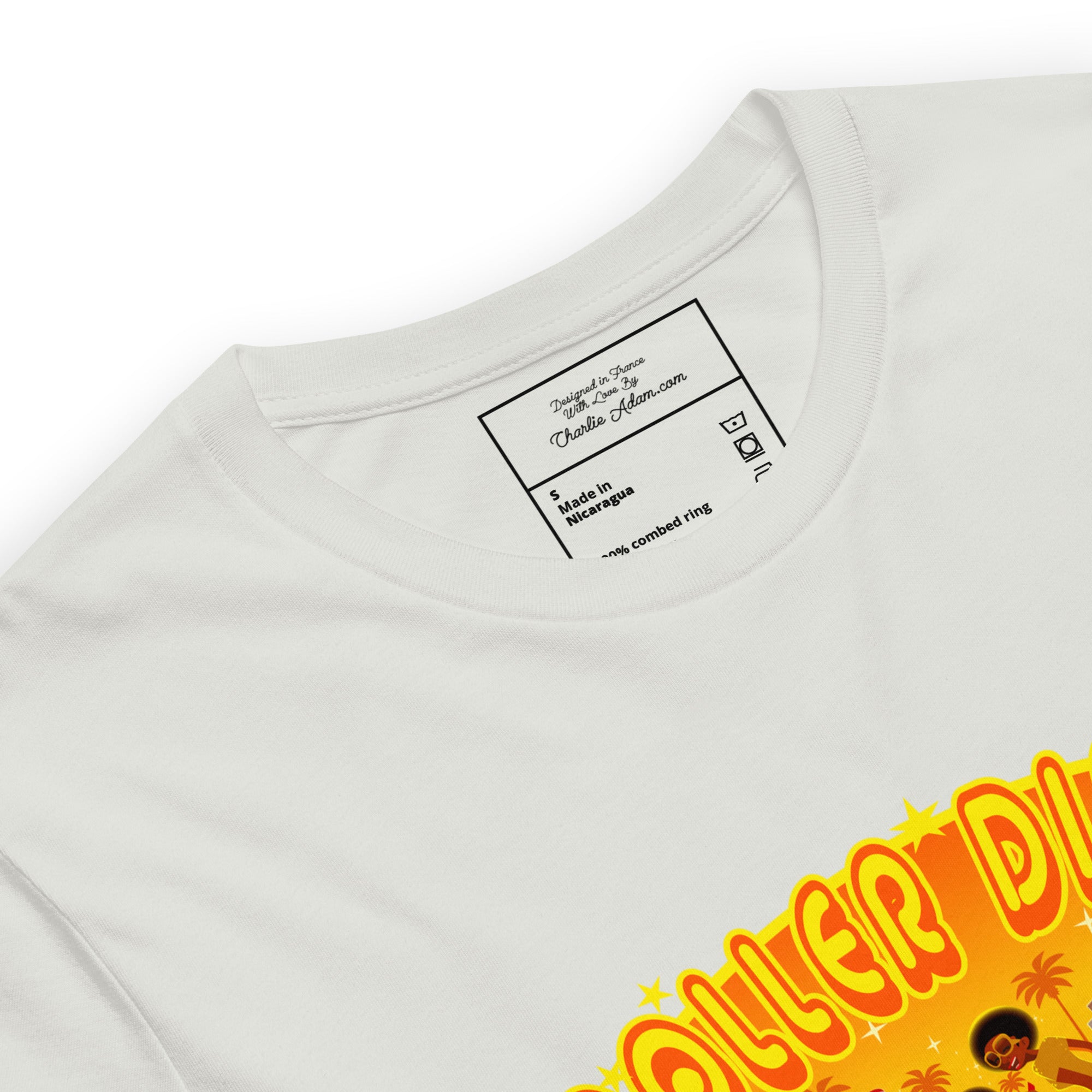 T-shirt en coton unisexe Roller Disco 1975 sur couleurs claires
