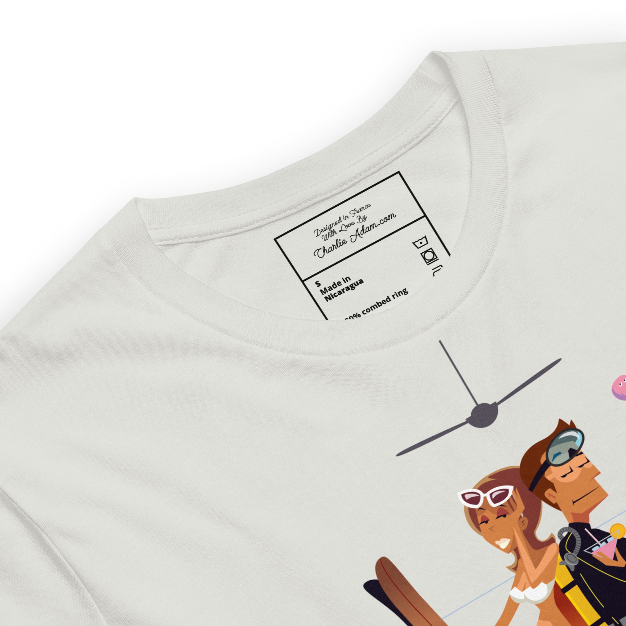 T-shirt en coton unisexe License to Chill Vamos a la playa sur couleurs claires