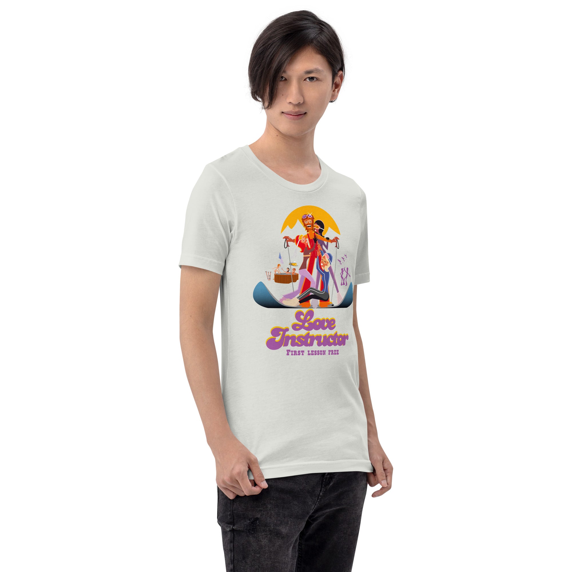 T-shirt en coton unisexe Love instructor First lesson free sur couleurs claires