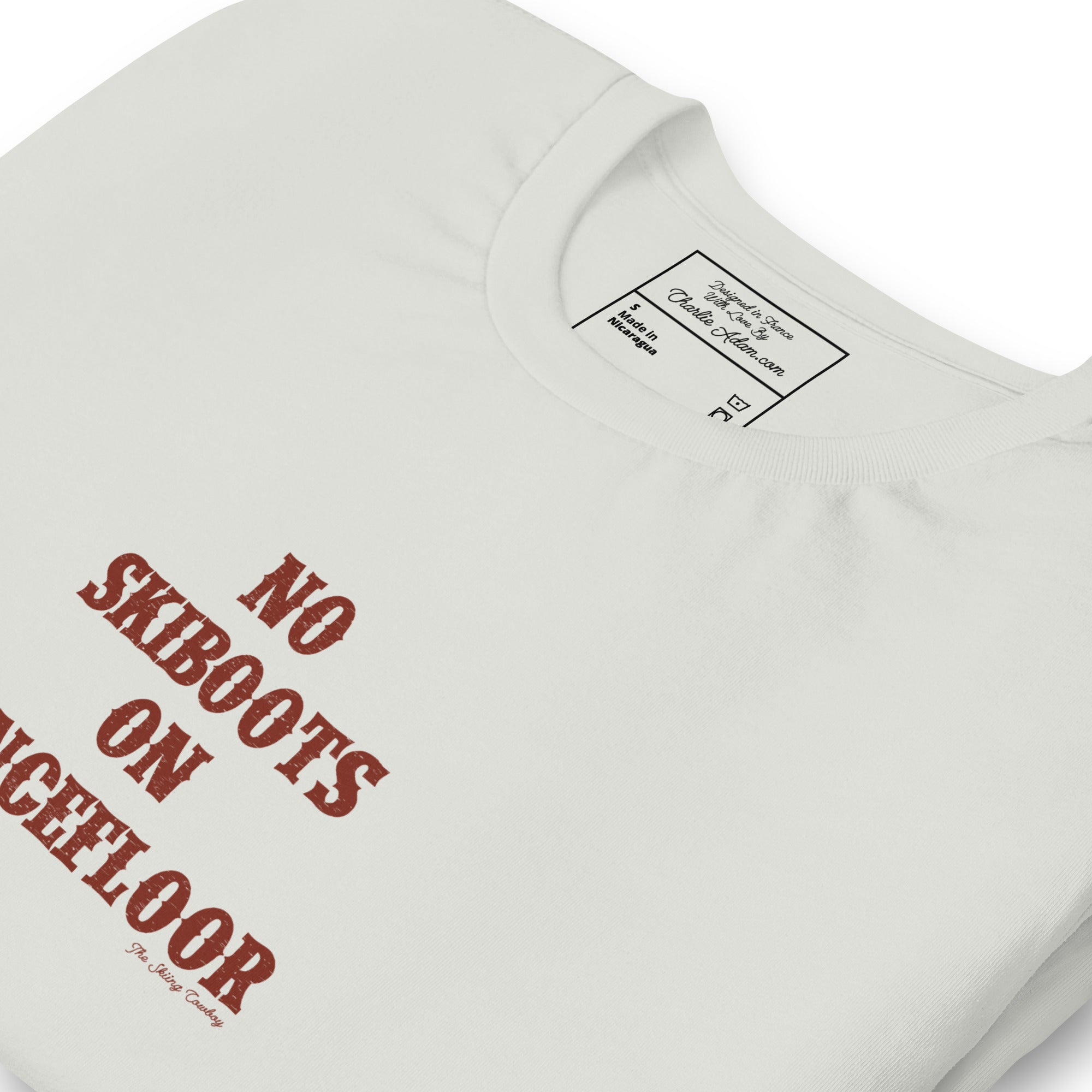 T-shirt en coton unisexe No Skiboots on Dancefloor sur couleurs claires