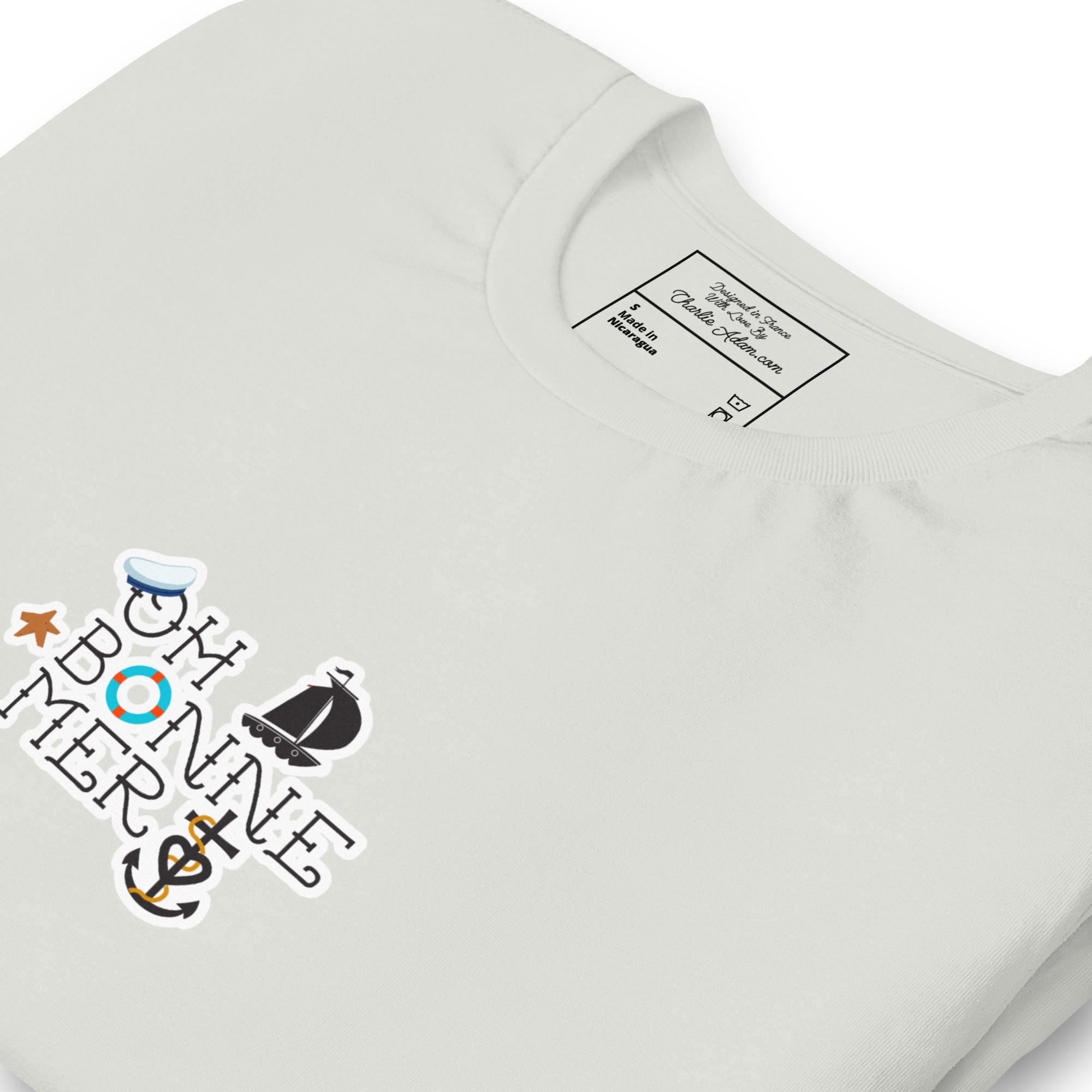 T-shirt en coton unisexe Oh Bonne Mer 3 sur couleurs claires