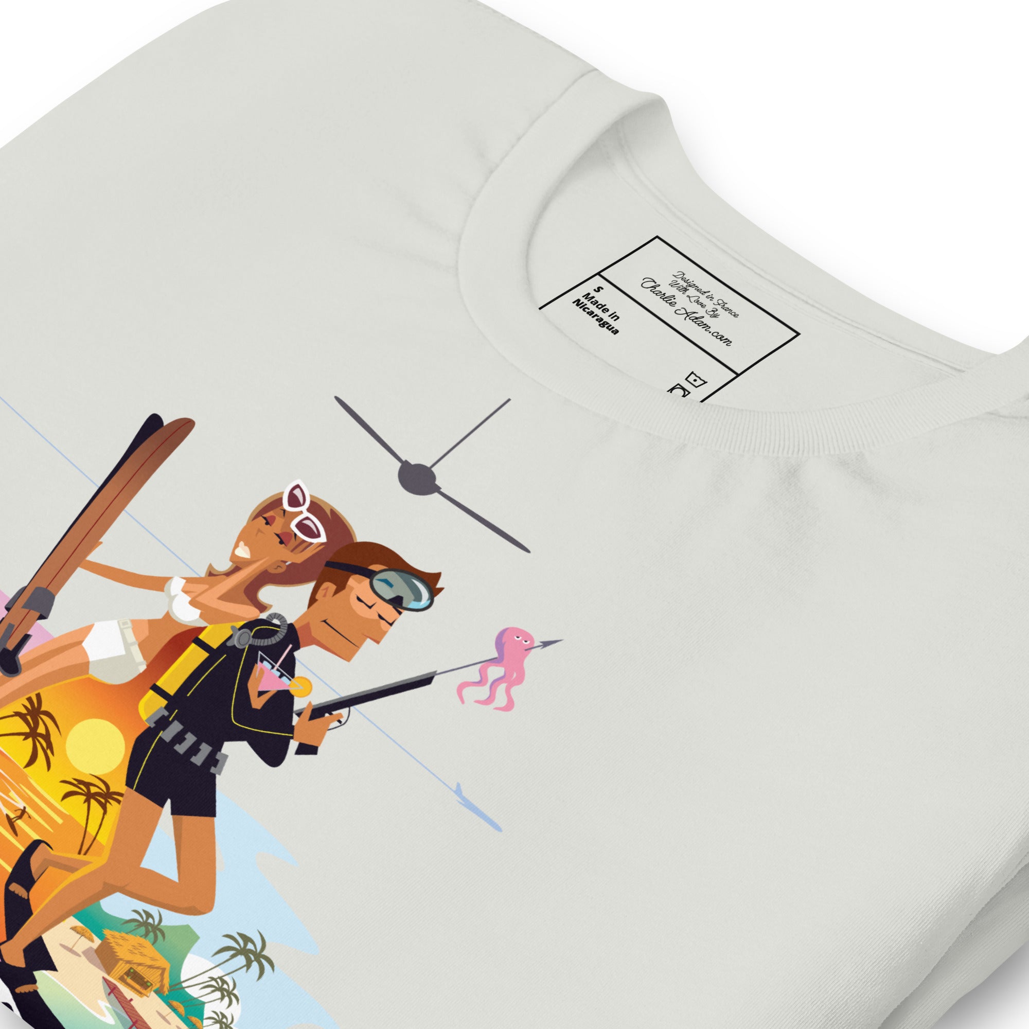 T-shirt en coton unisexe License to Chill Vamos a la playa sur couleurs claires