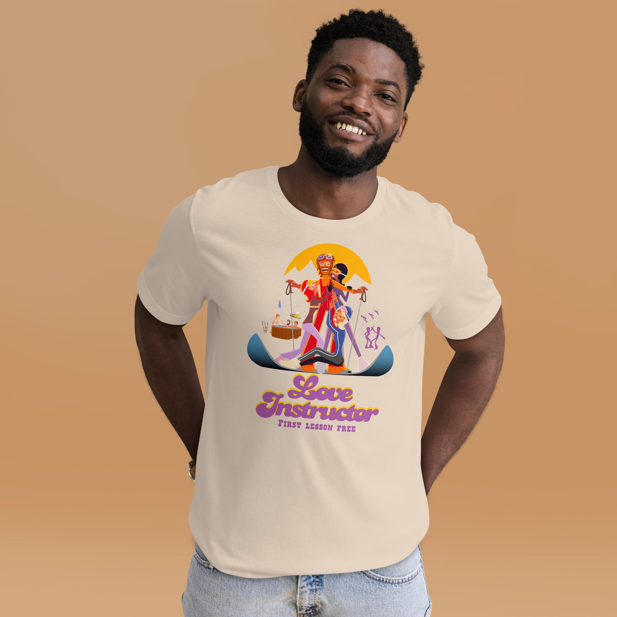 T-shirt en coton unisexe Love instructor First lesson free sur couleurs claires