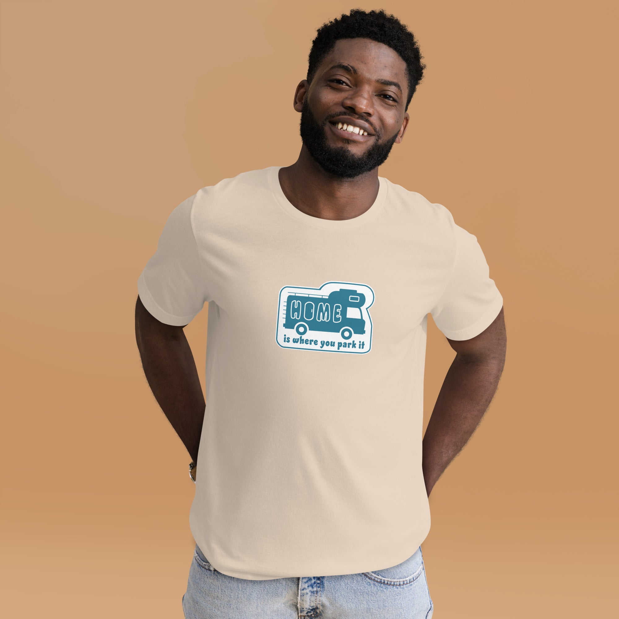 Unisex cotton t-shirt Bold Camper Van on light colors