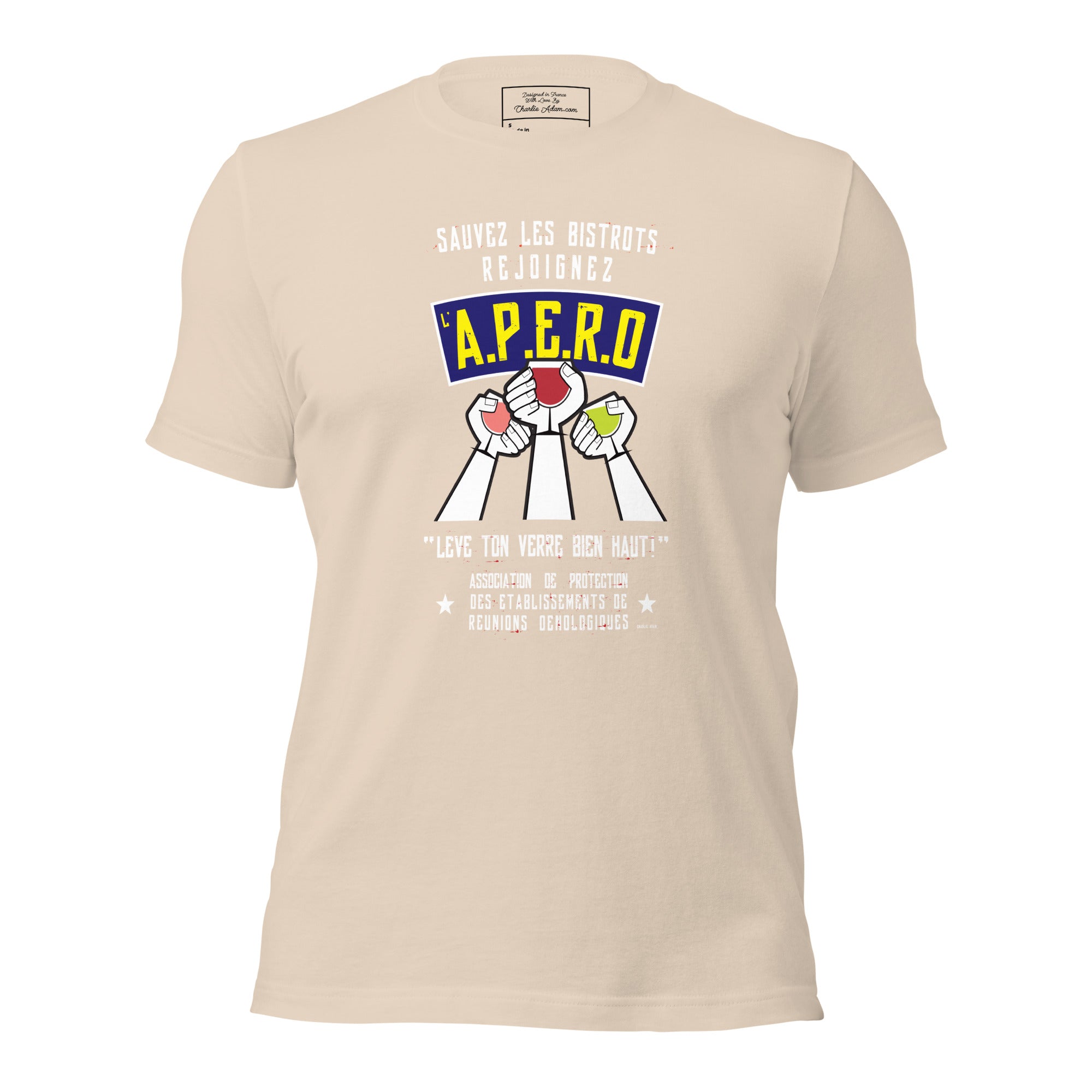 Unisex t-shirt Sauvez les Bistrots, rejoignez l'Apéro on light colors