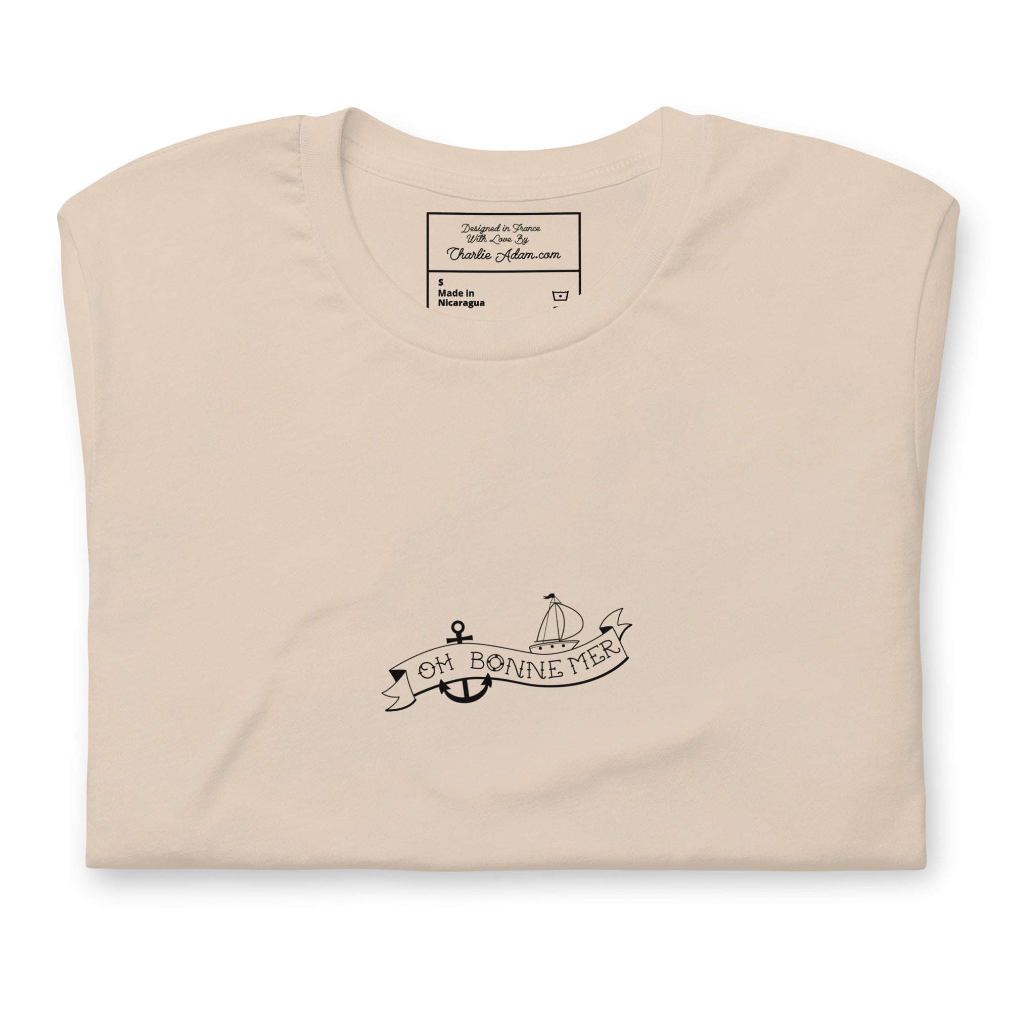 T-shirt en coton unisexe Oh Bonne Mer Tattoo black sur couleurs claires