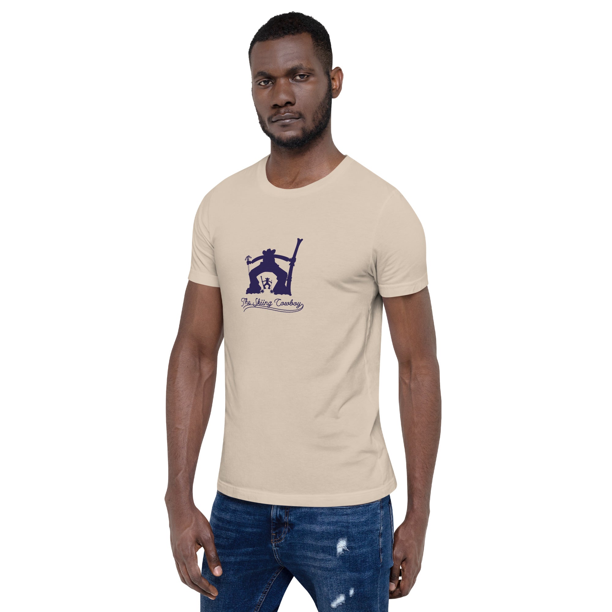 T-shirt en coton unisexe Ski Fight at OK Corral Silhouette sur couleurs claires
