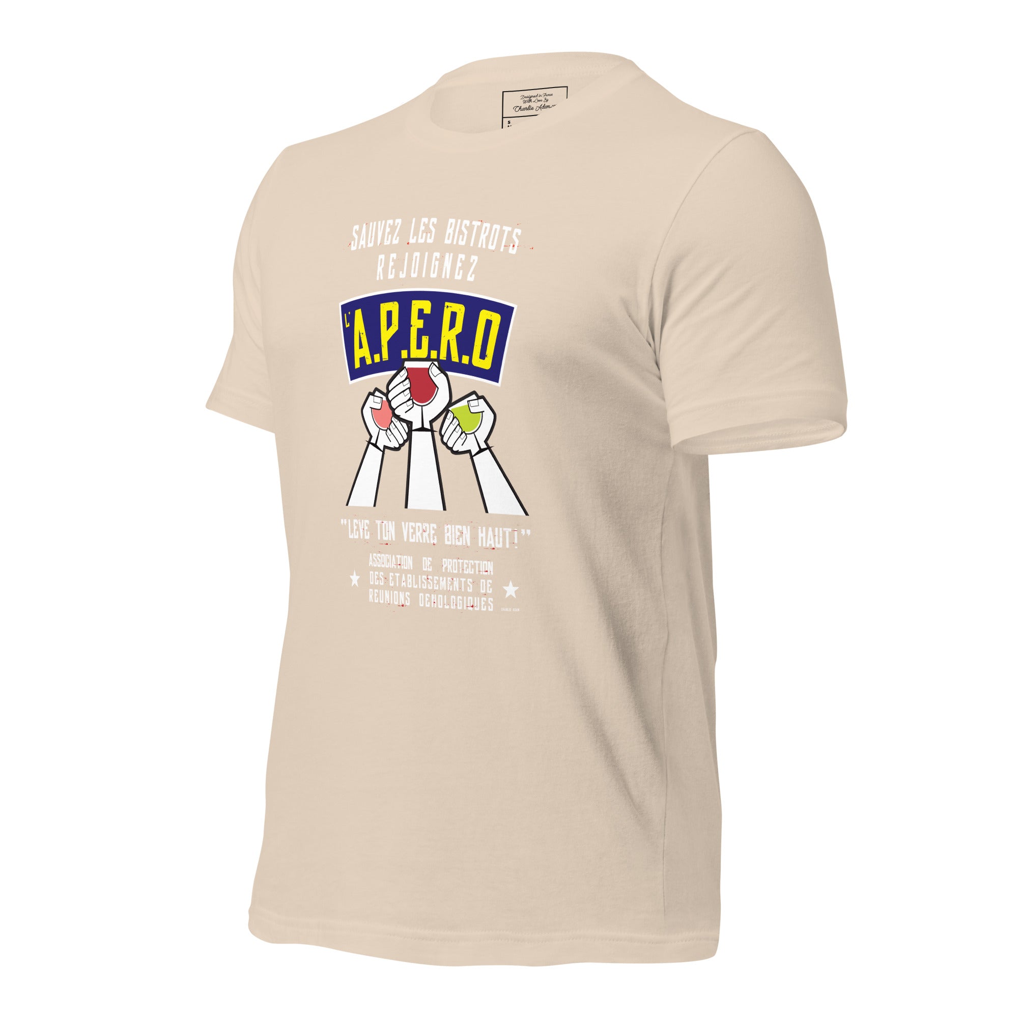 Unisex t-shirt Sauvez les Bistrots, rejoignez l'Apéro on light colors
